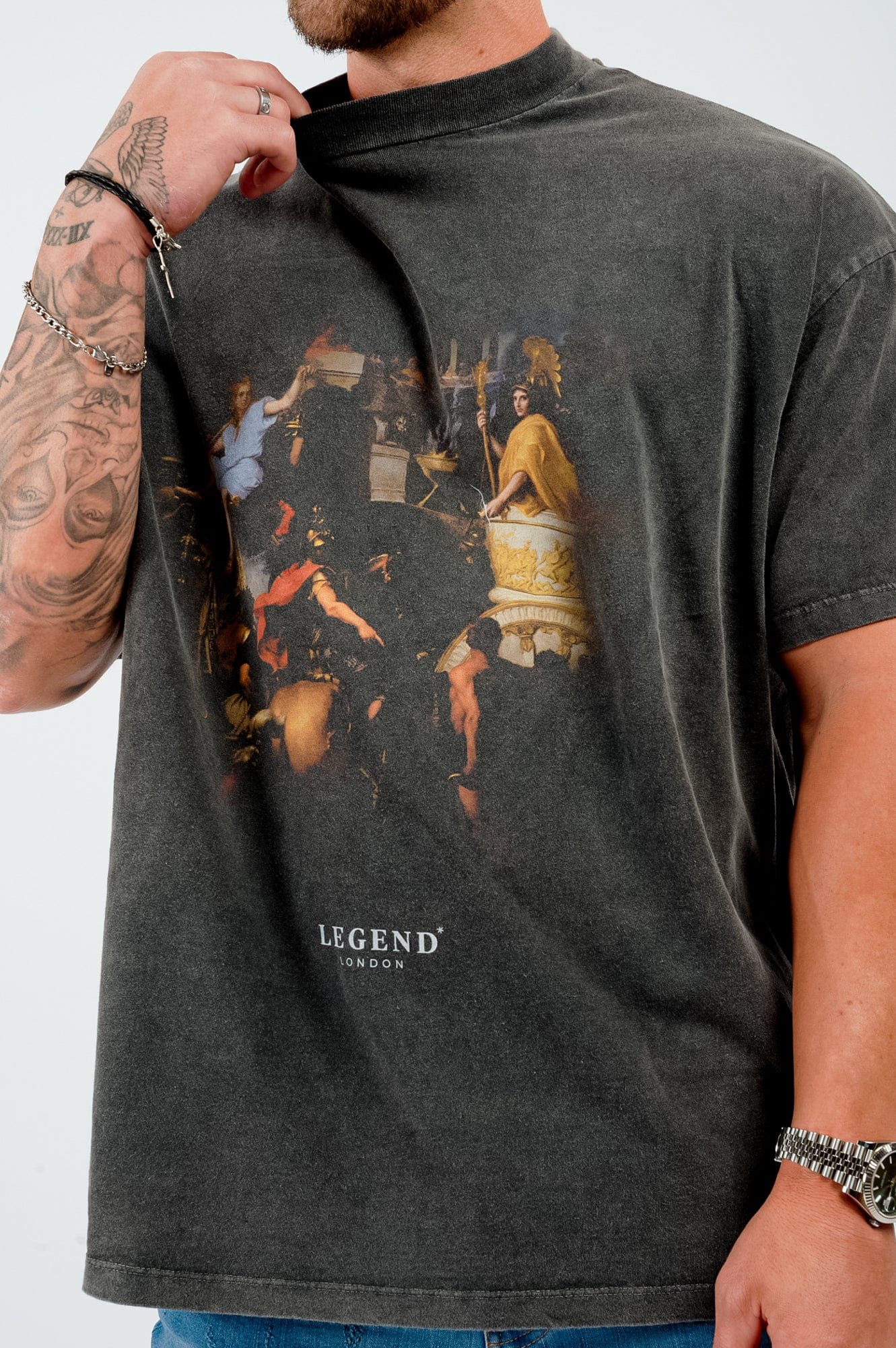 ADMIRED PRINT T-SHIRT - WASHED GREY - Image 5