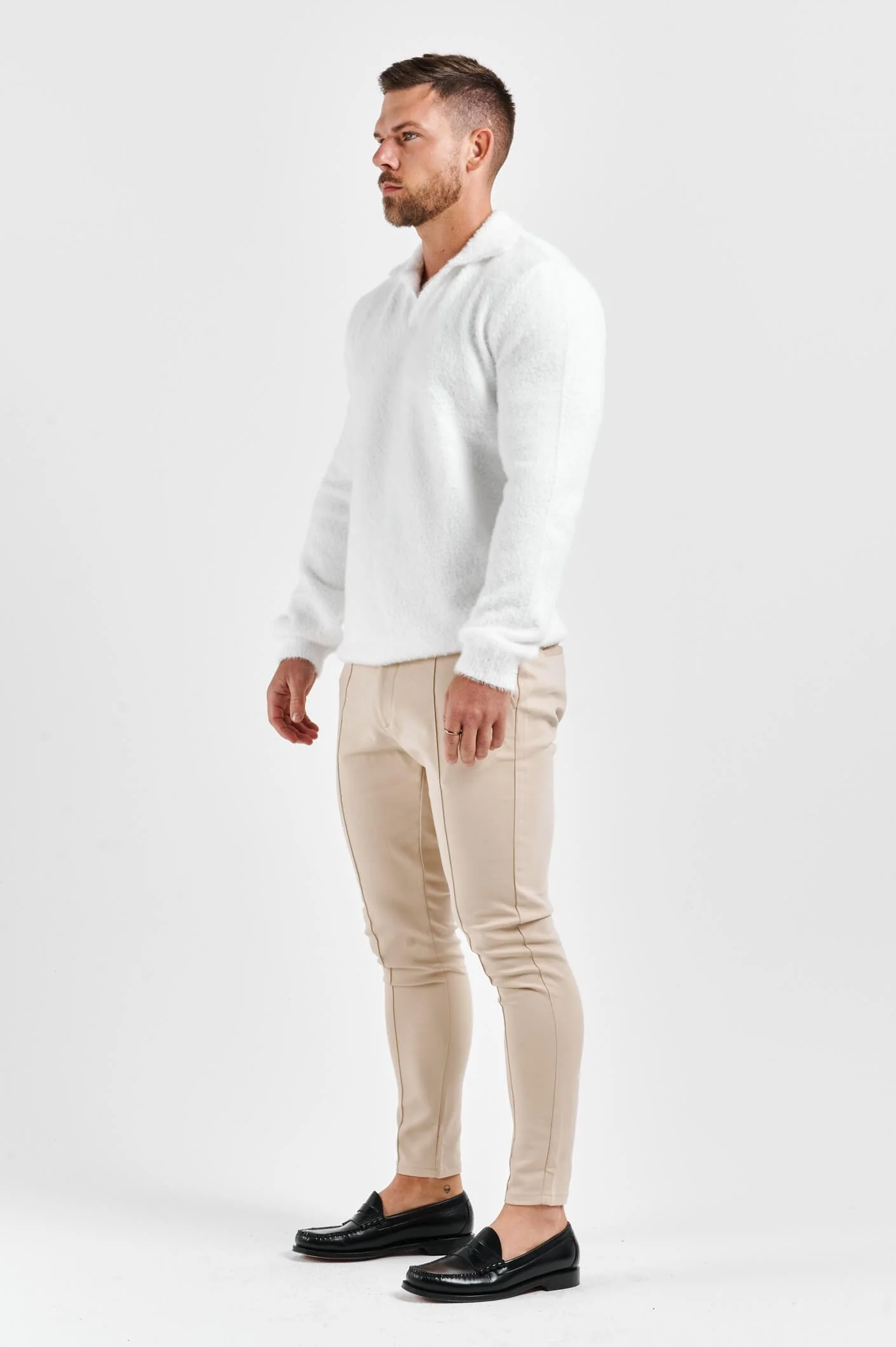 BRUSHED POLO - CREAM - Image 2