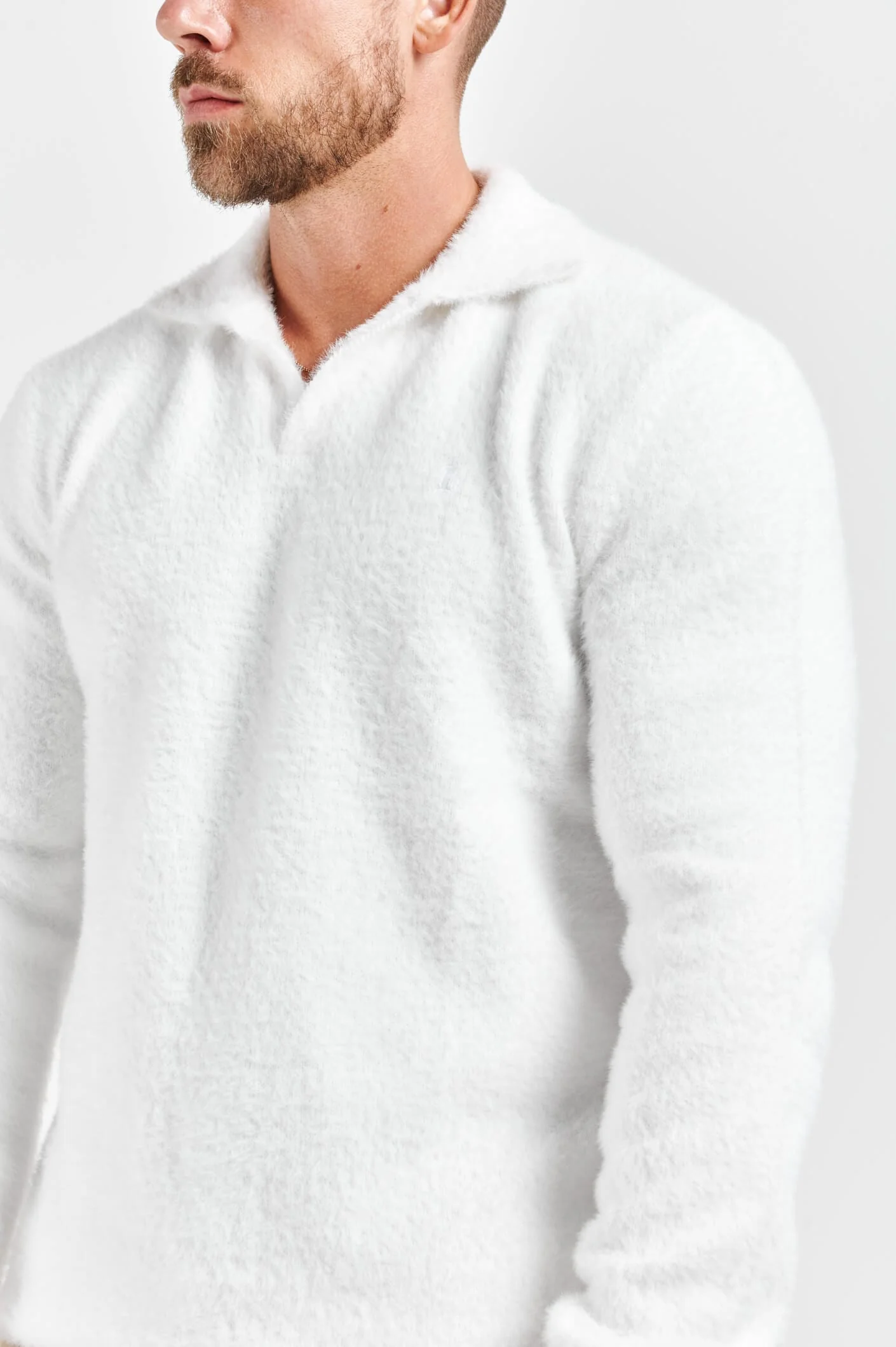 BRUSHED POLO - CREAM - Image 3