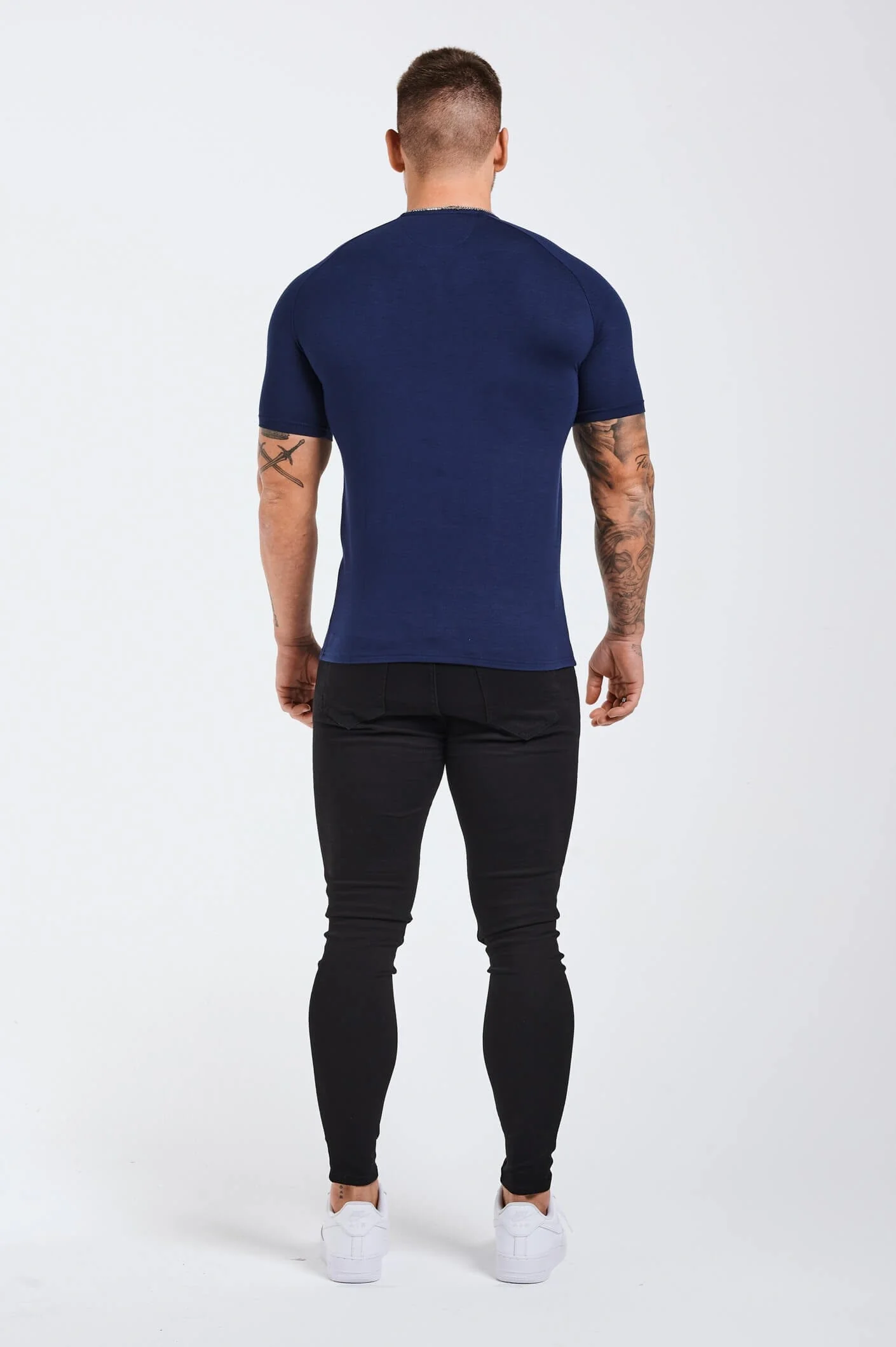 BUTTON FRONT HENLEY TOP - NAVY - Image 5