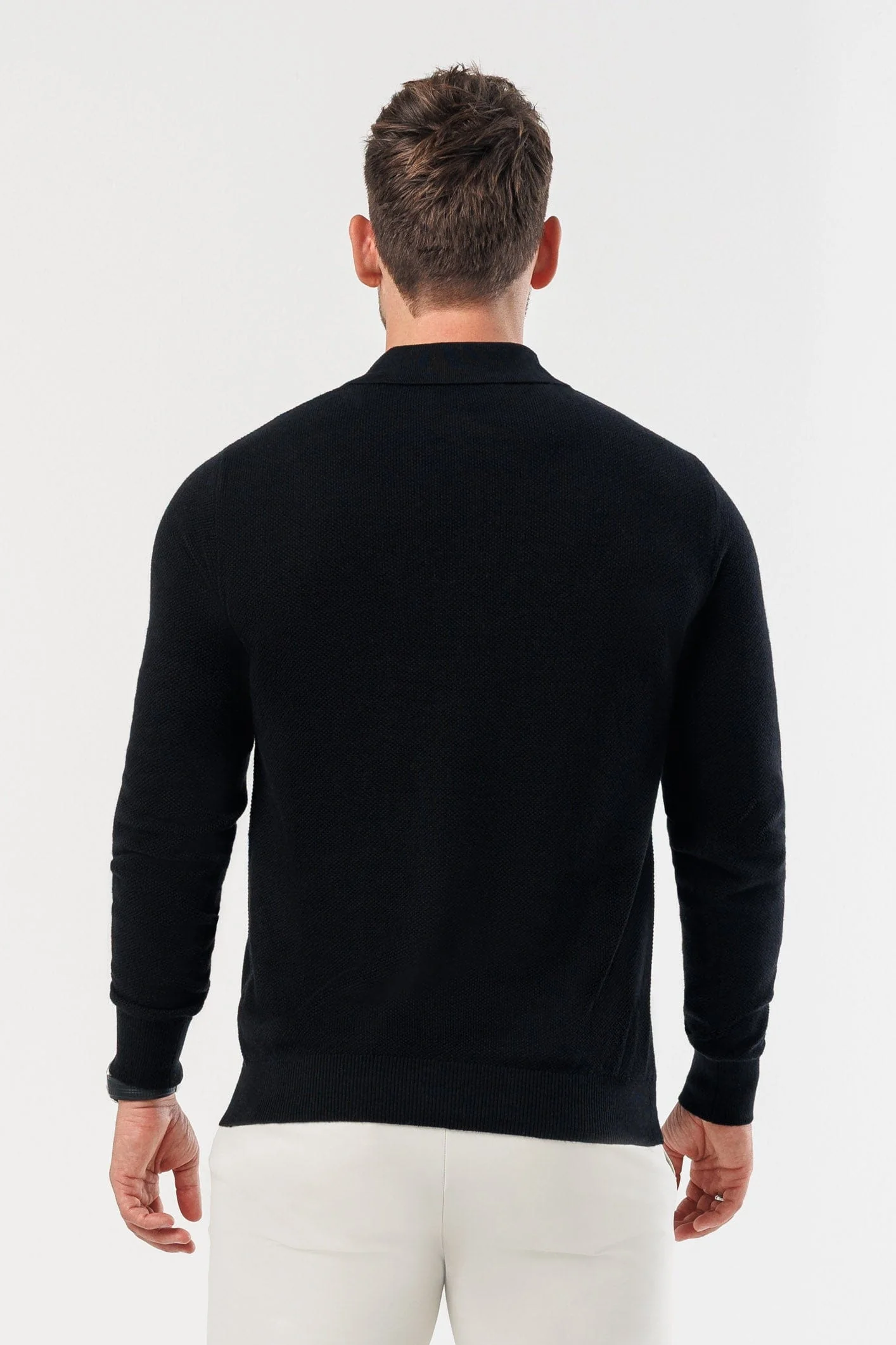 COAST LONG SLEEVE POLO - BLACK - Image 5
