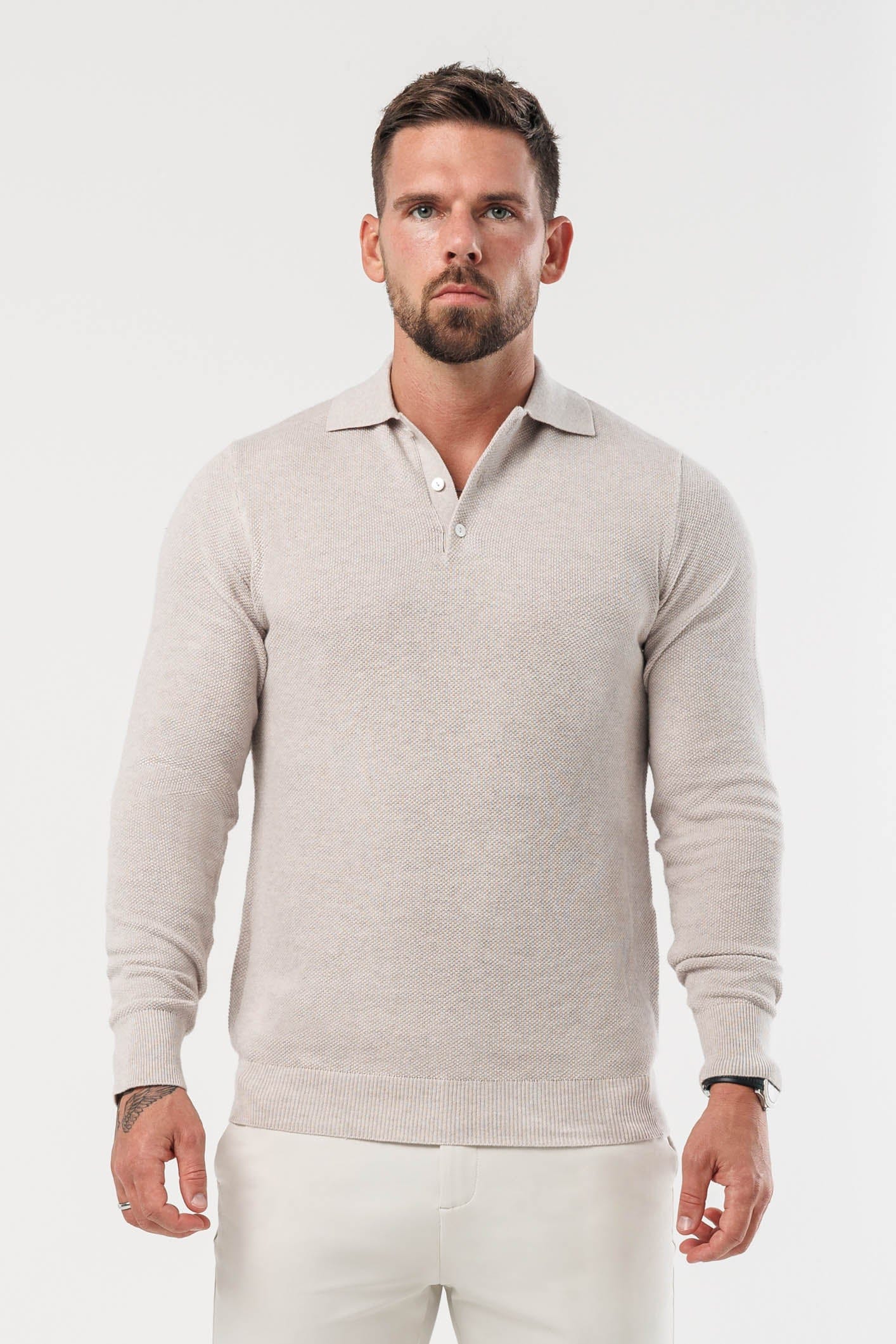 COAST LONG SLEEVE POLO - DEEP STONE - Image 2