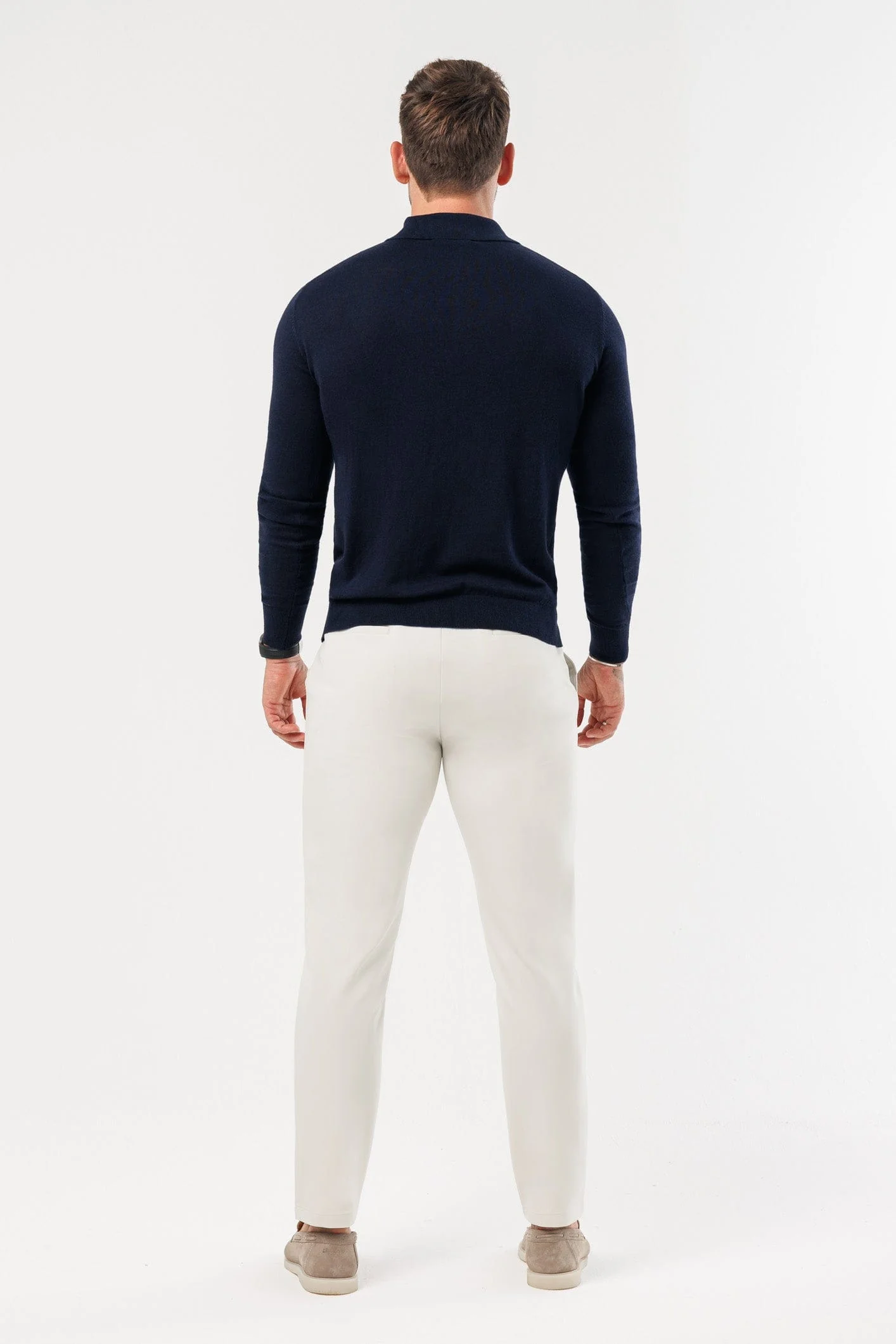 COAST LONG SLEEVE POLO - NAVY - Image 5