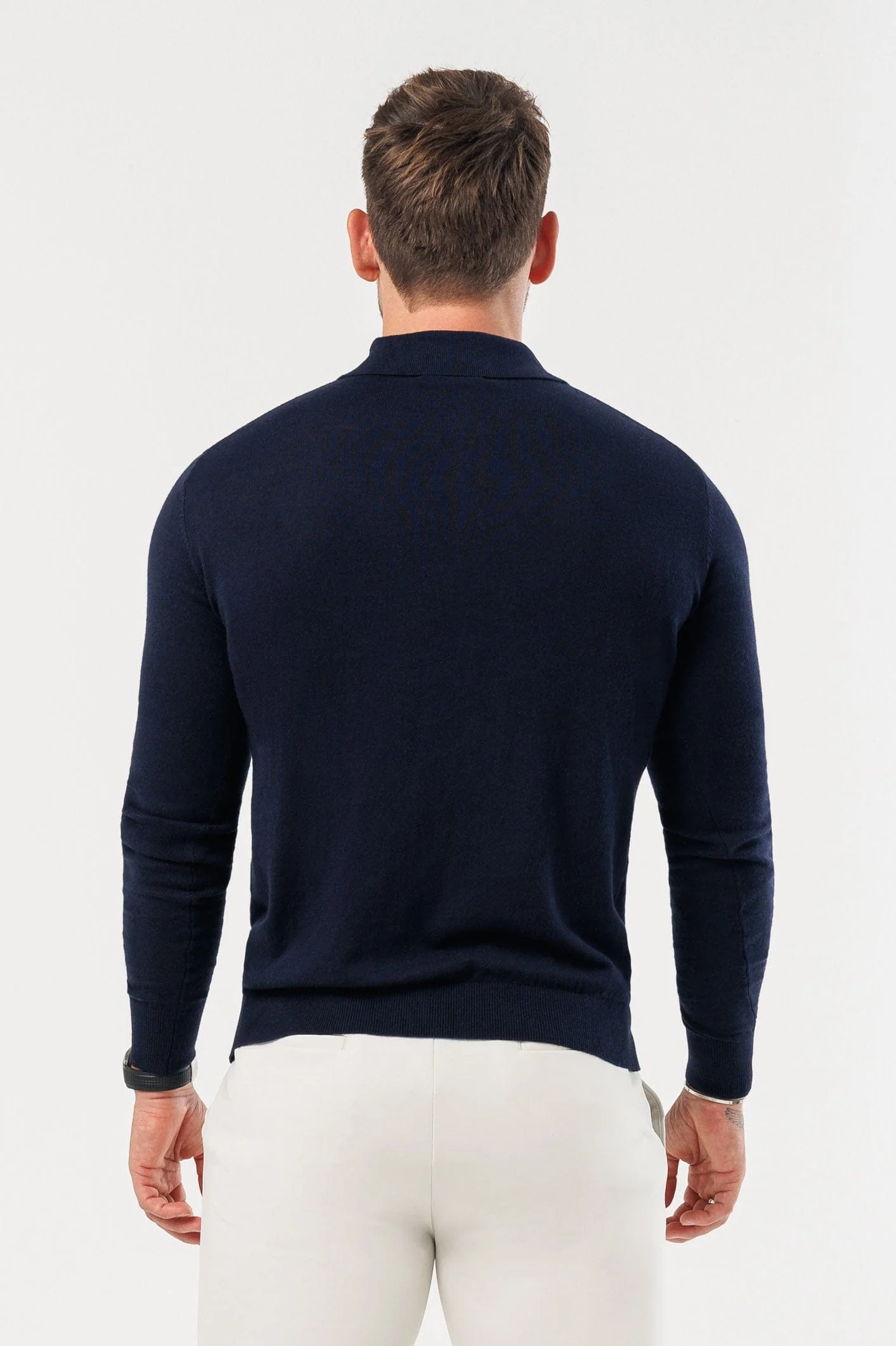 COAST LONG SLEEVE POLO - NAVY - Image 6