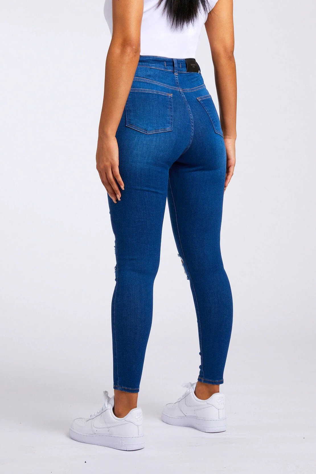 SKINNY JEANS RIPPED & REPAIRED - DARK BLUE - Image 3