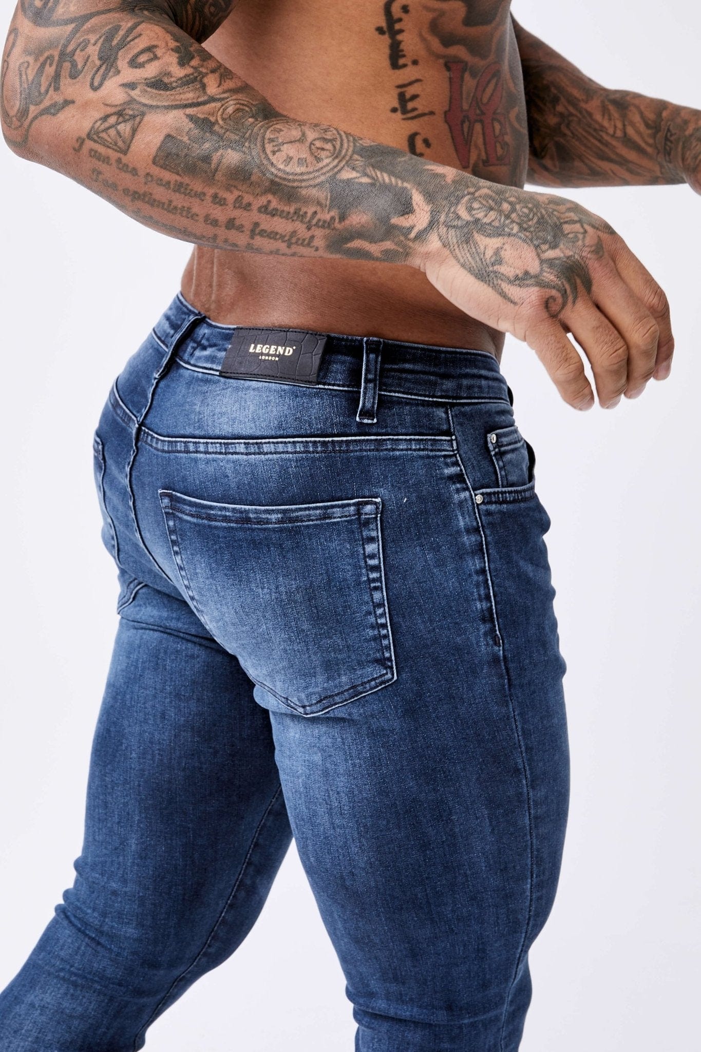 SKINNY FIT JEANS - DARK INDIGO FADE WASH - Image 7