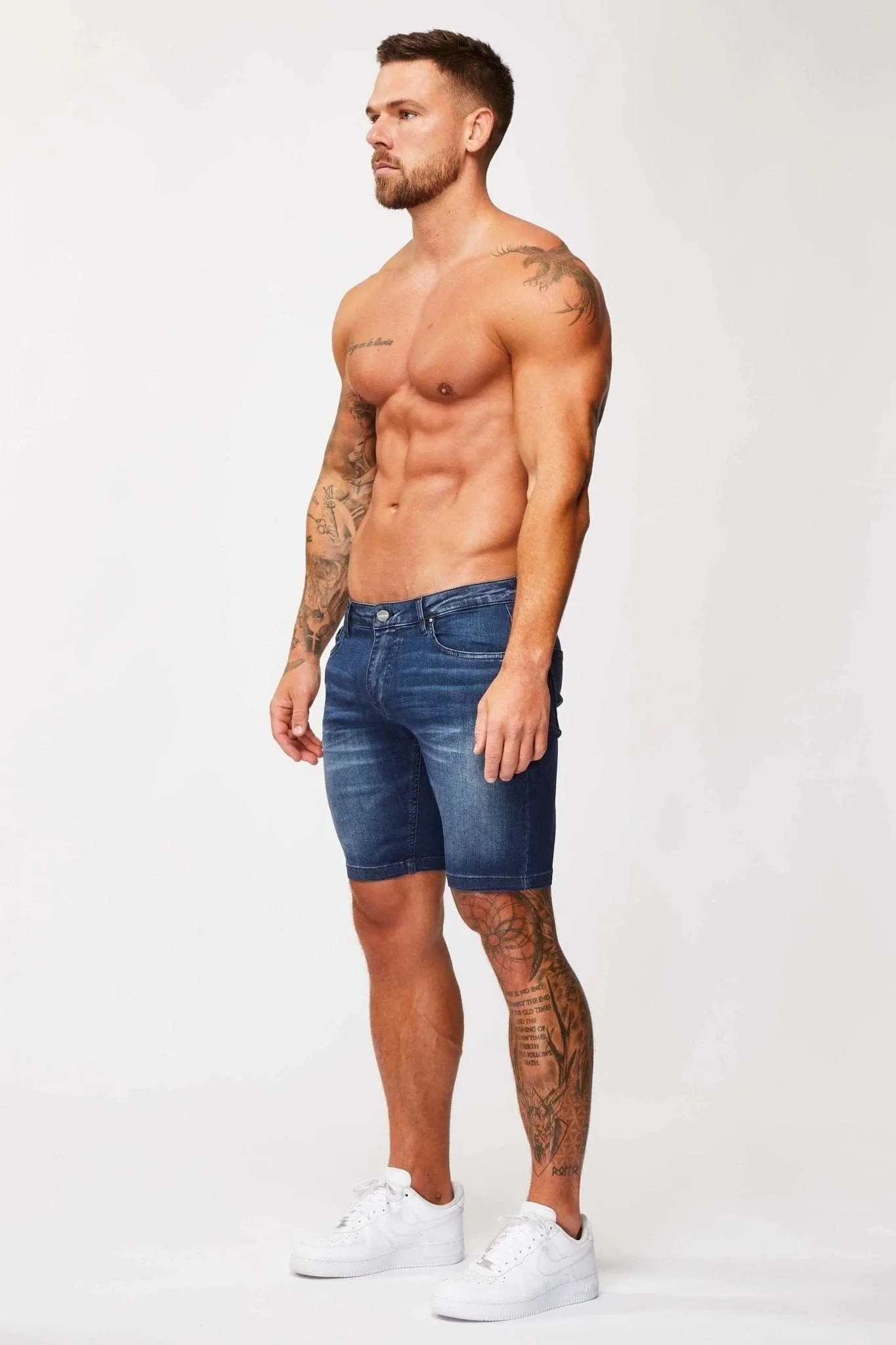 DENIM SHORT - DARK INDIGO FADE WASH - Image 5