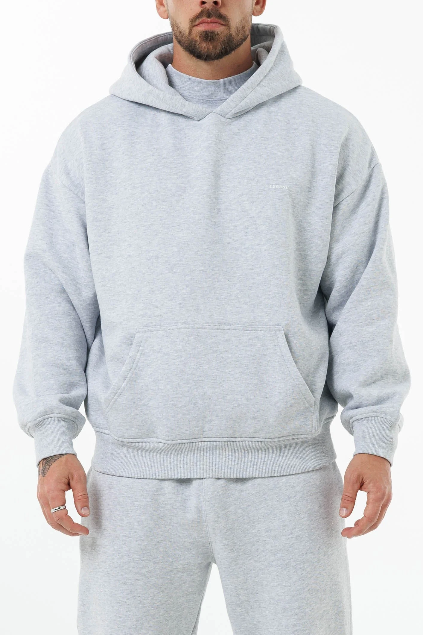 HOODIE - GREY MARL
