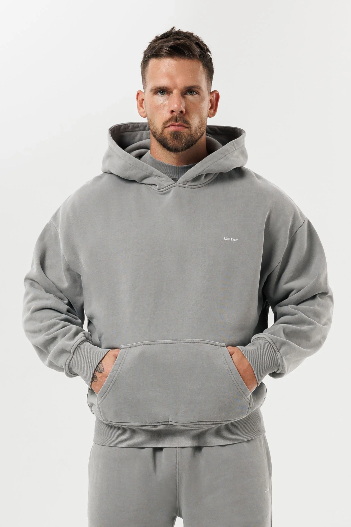 HOODIE - WASHED GREY
