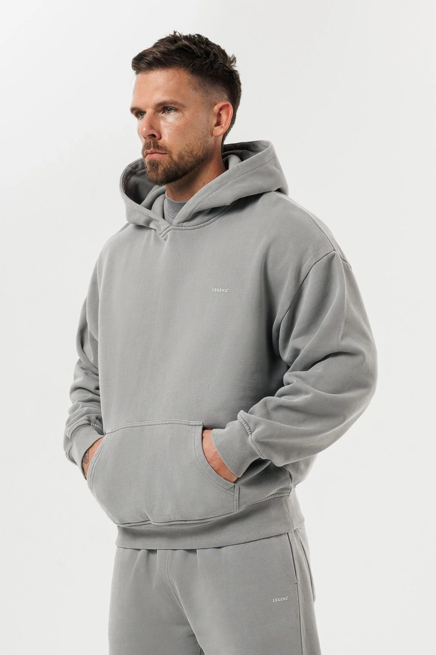 HOODIE - WASHED GREY - Image 3