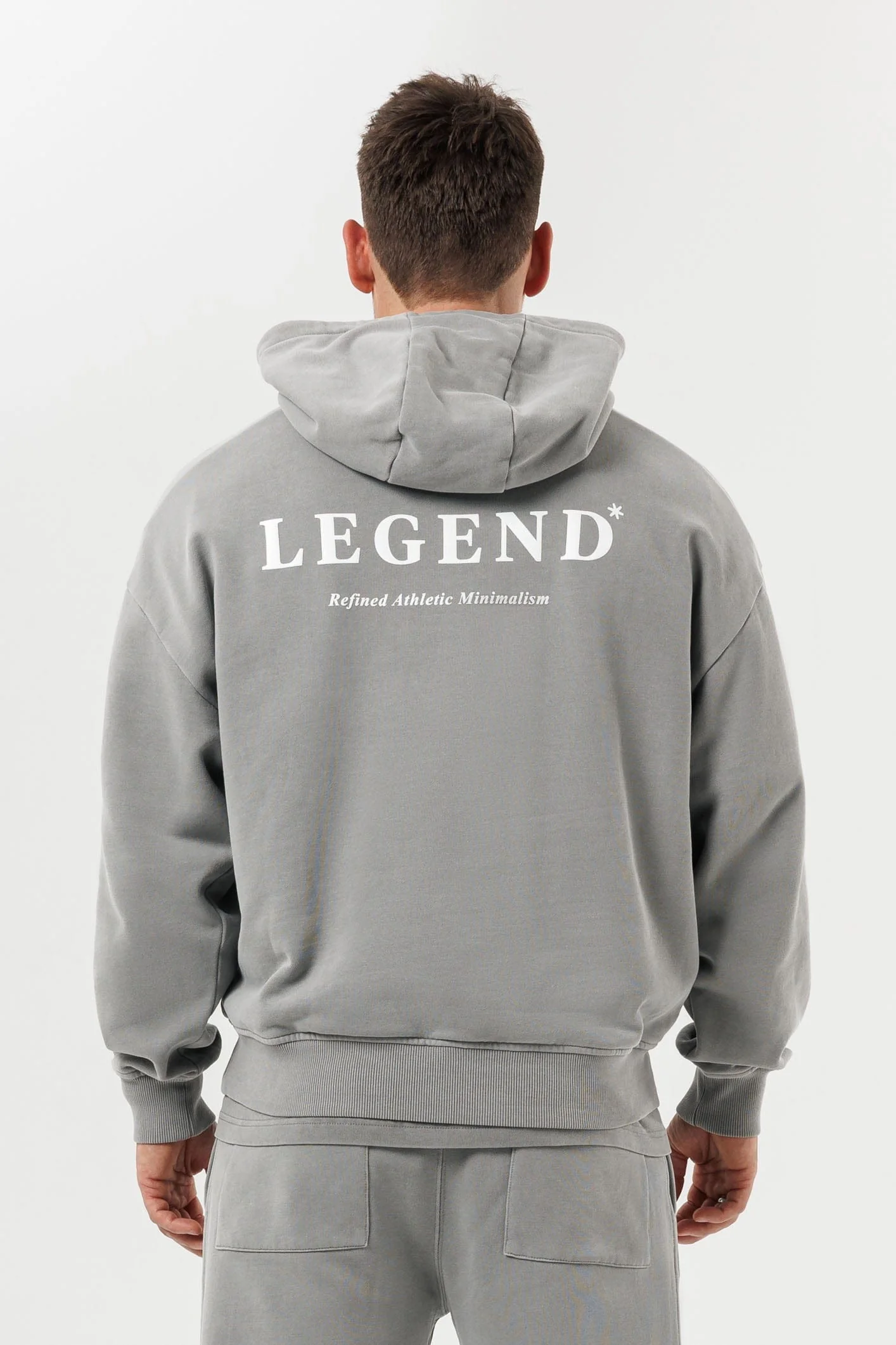 PRINT HOODIE - WASHED GREY