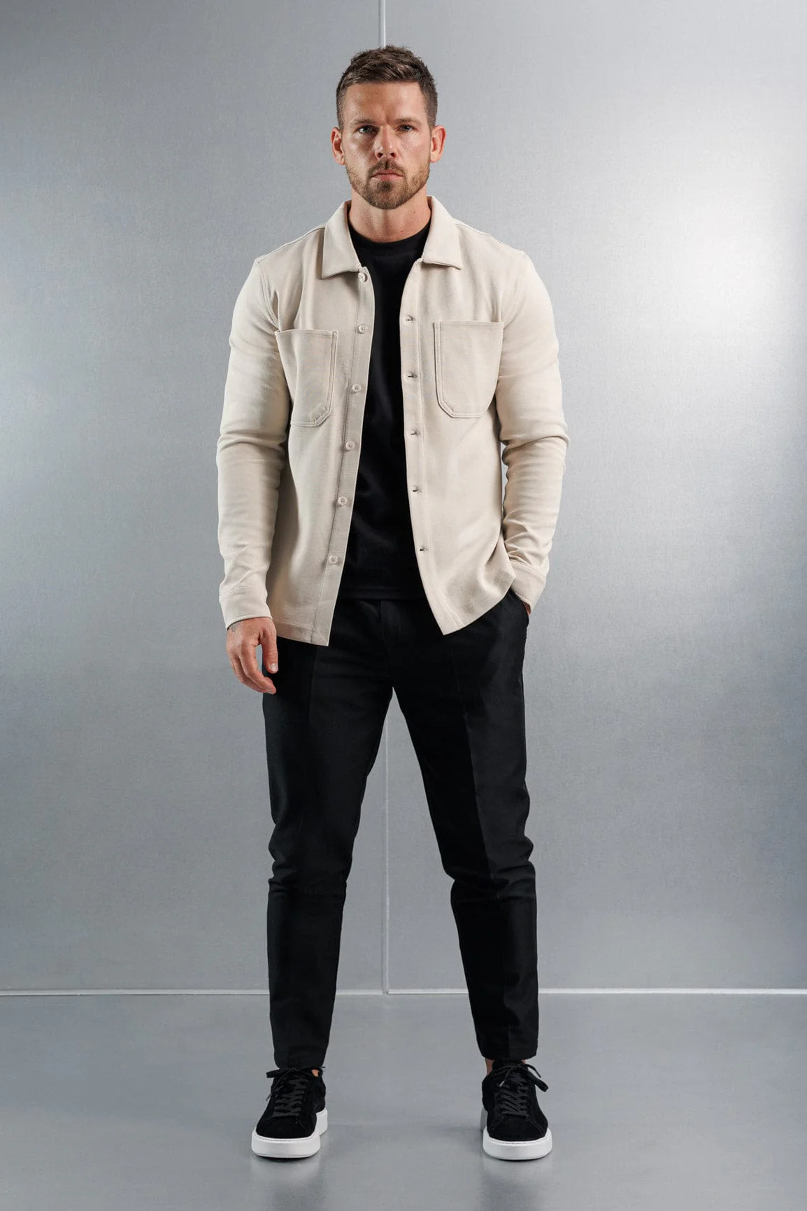 JERSEY OVERSHIRT - CREME - Image 2