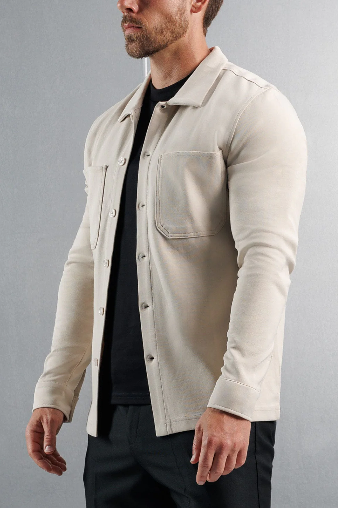 JERSEY OVERSHIRT - CREME - Image 3