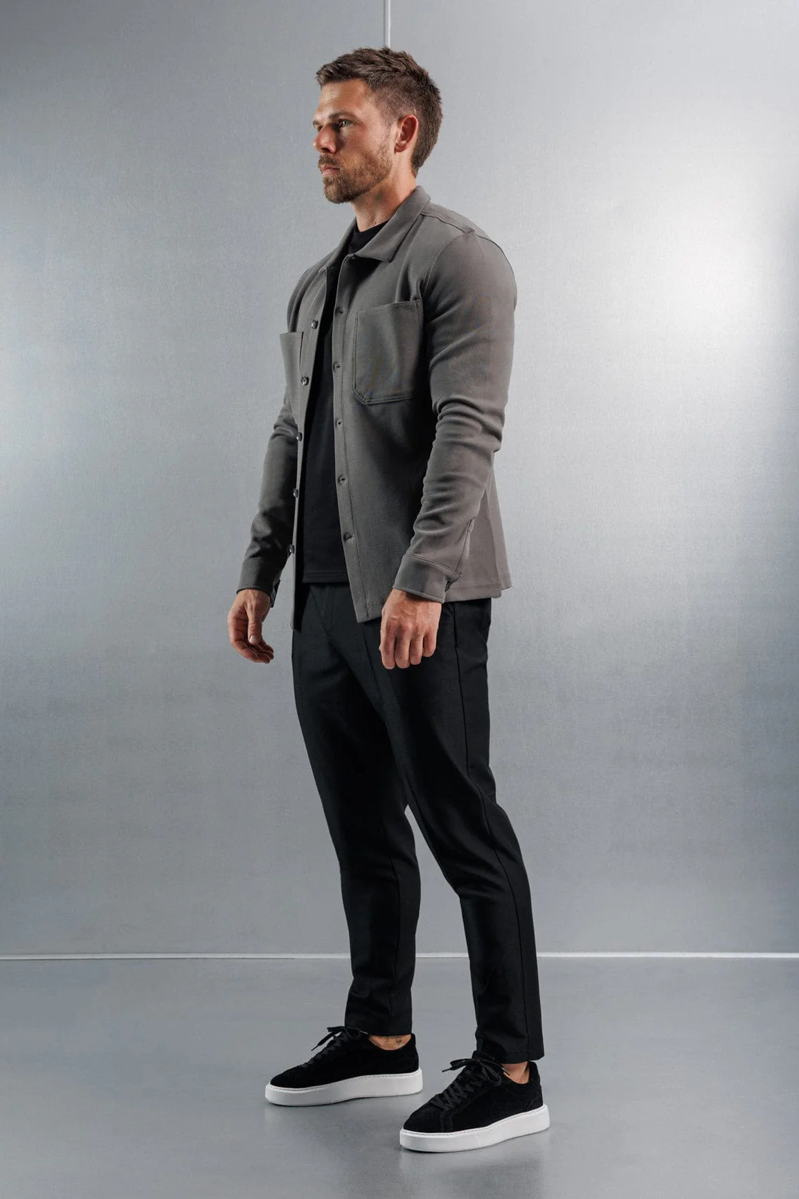 JERSEY OVERSHIRT - DARK GREY - Image 4