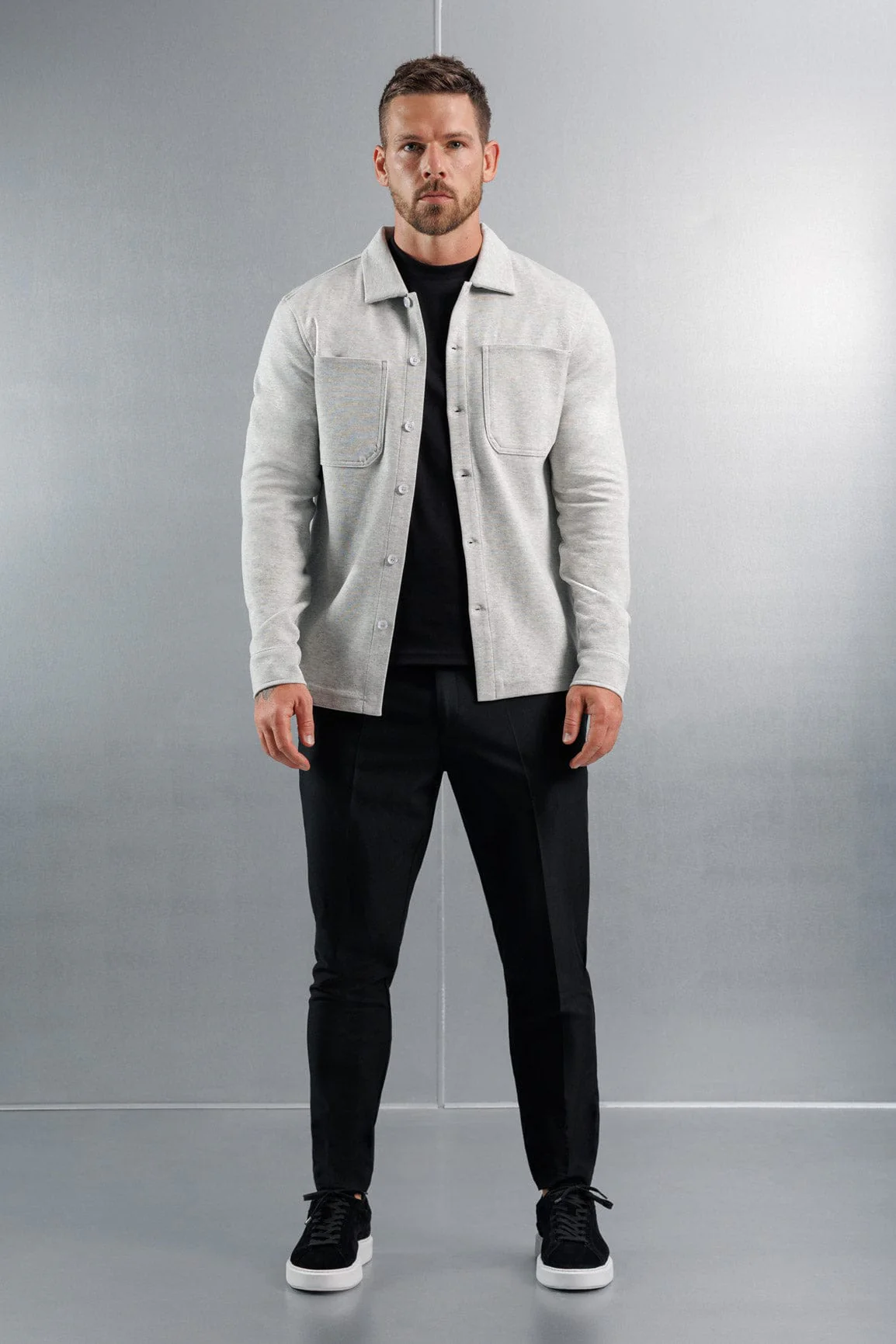 JERSEY OVERSHIRT - GREY MARL - Image 2