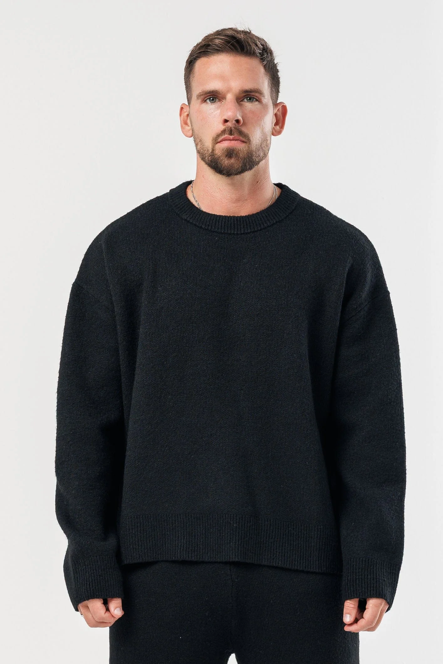 KNIT SWEATER - BLACK - Image 2