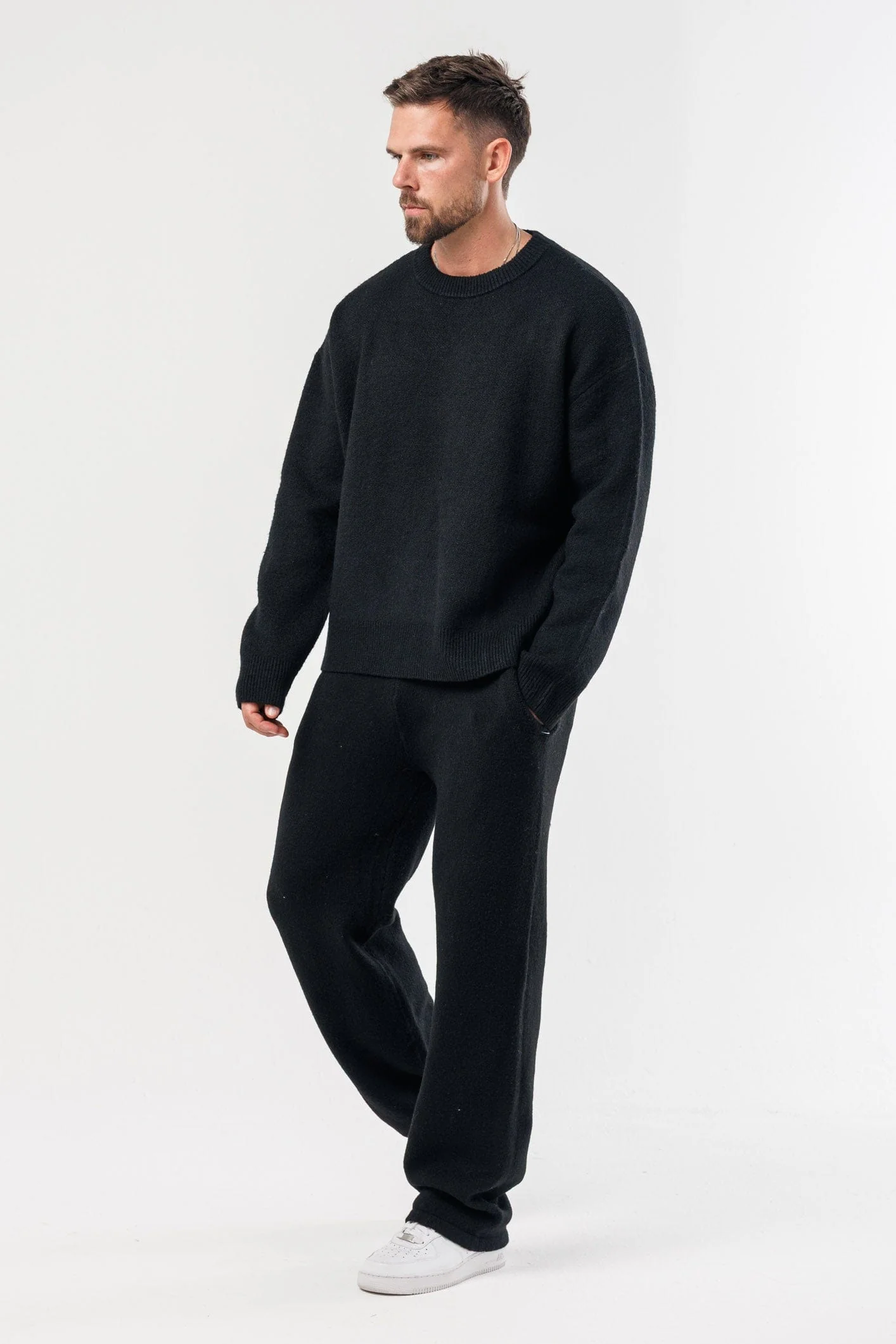 KNIT SWEATER - BLACK - Image 7