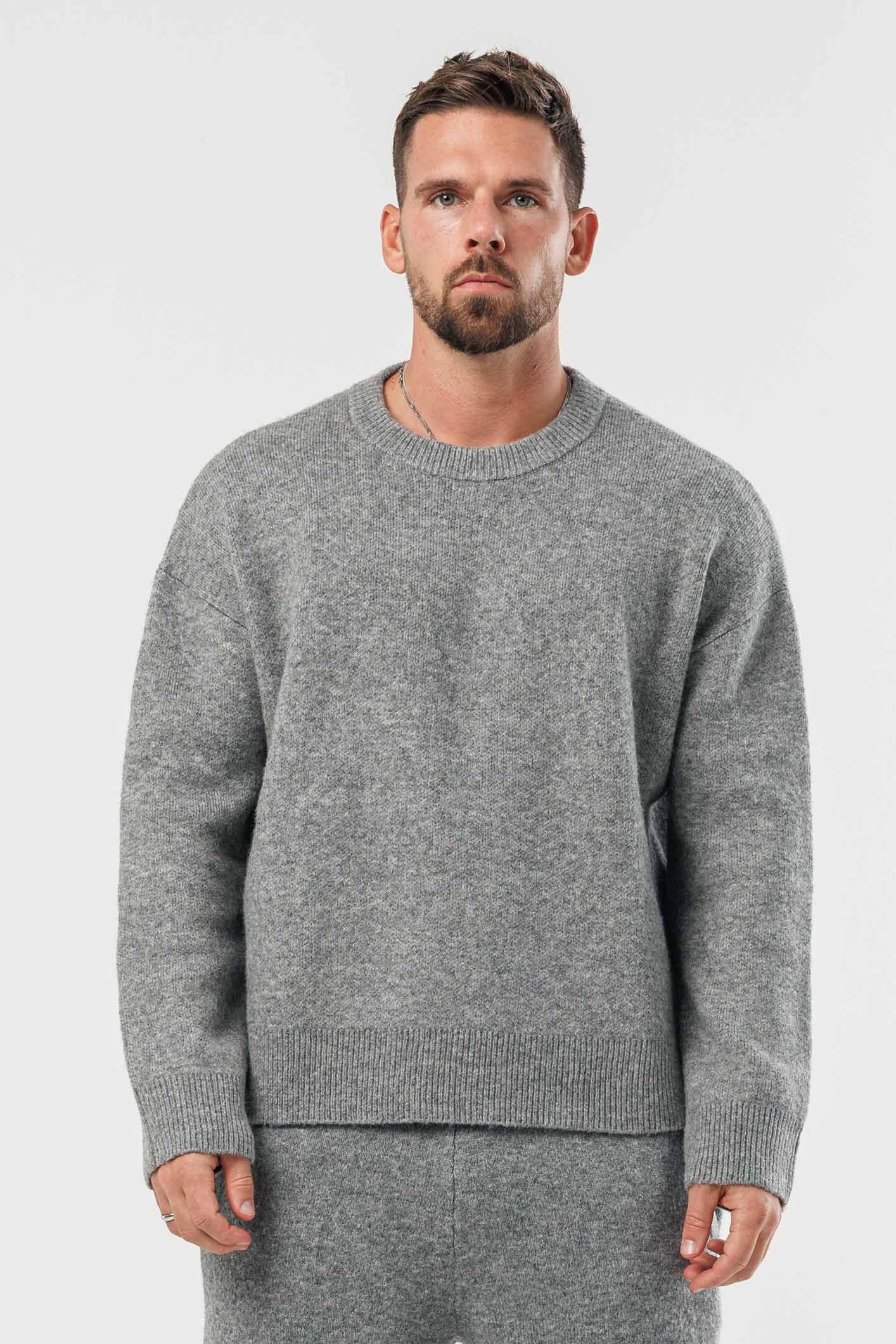 KNIT SWEATER - GREY MARL - Image 2