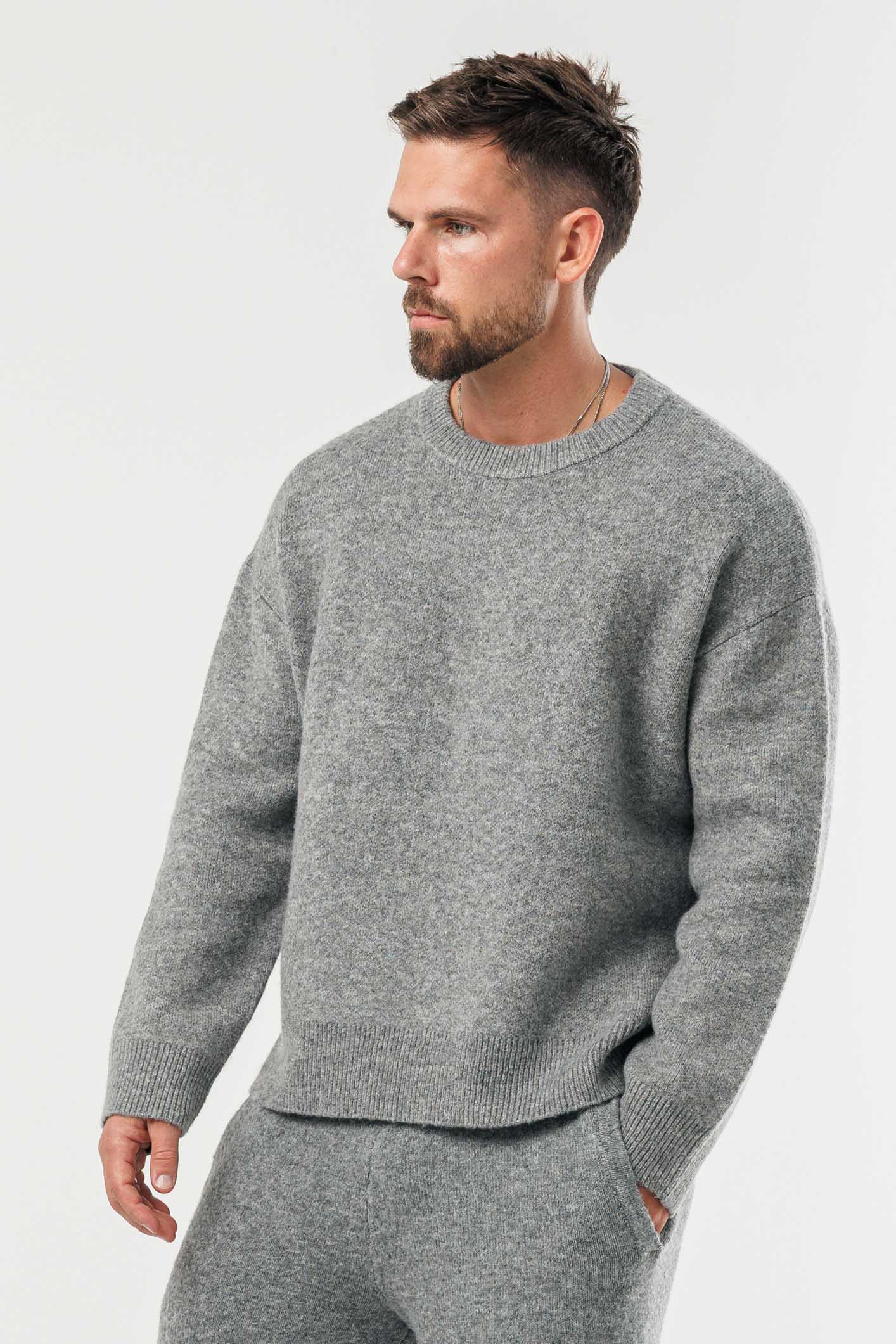 KNIT SWEATER - GREY MARL - Image 3