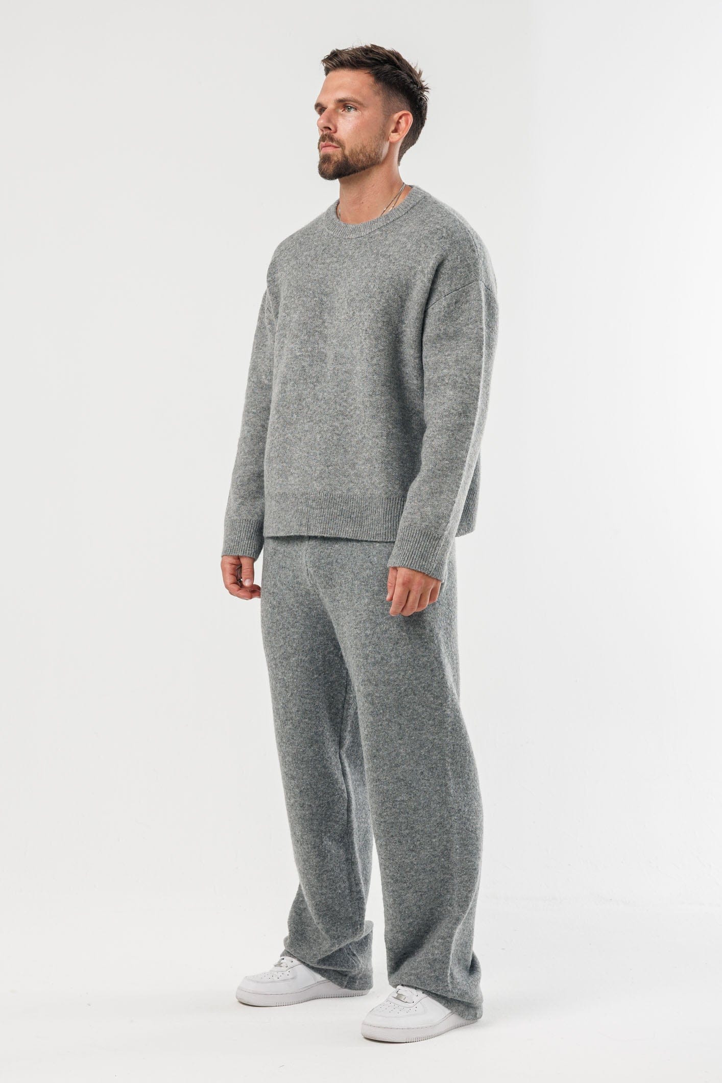 KNIT SWEATER - GREY MARL - Image 8