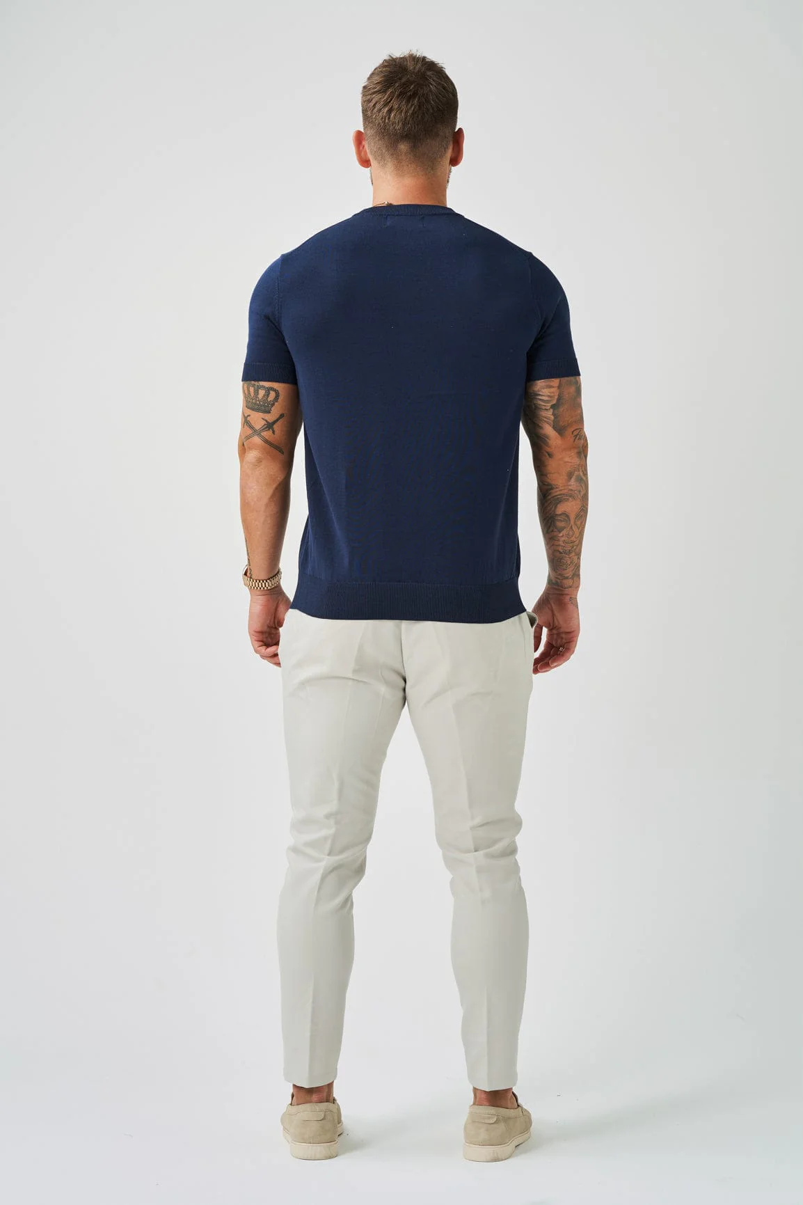 KNIT T-SHIRT - NAVY - Image 5
