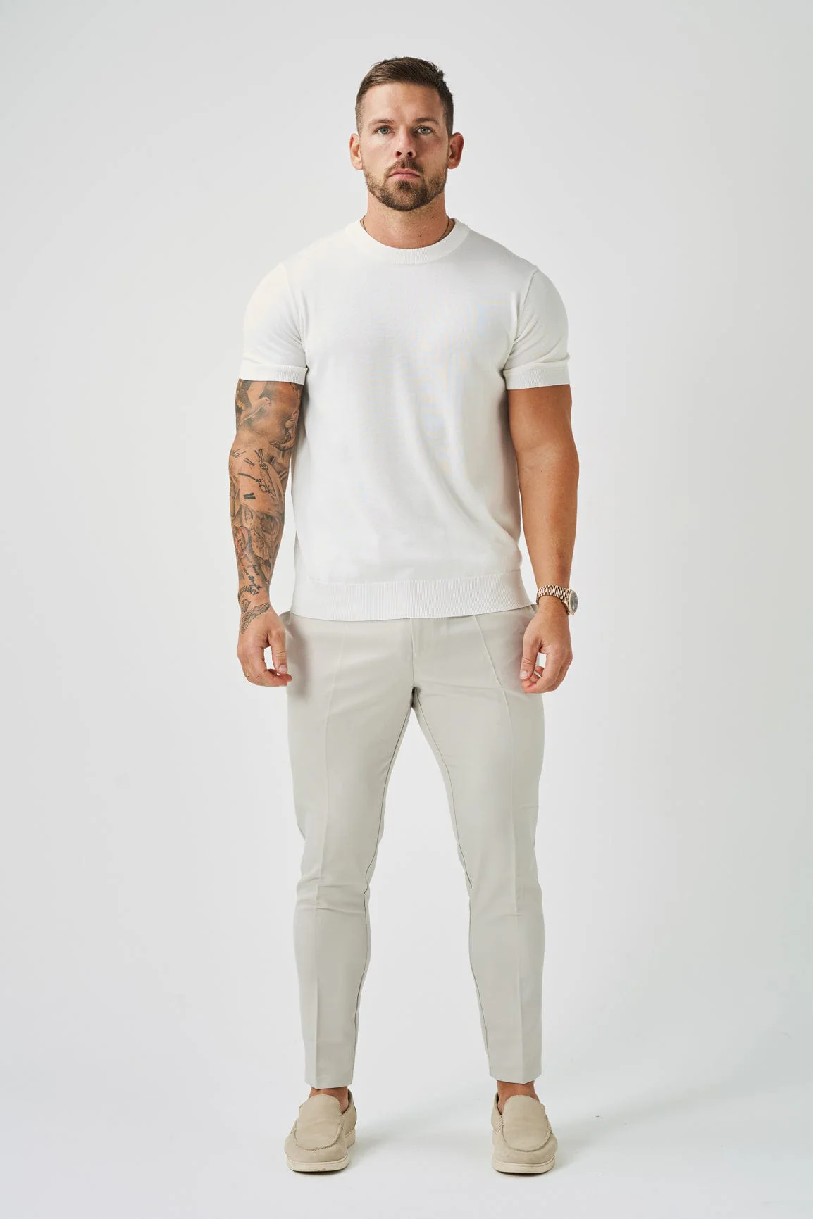 KNIT T-SHIRT - OFF WHITE - Image 2