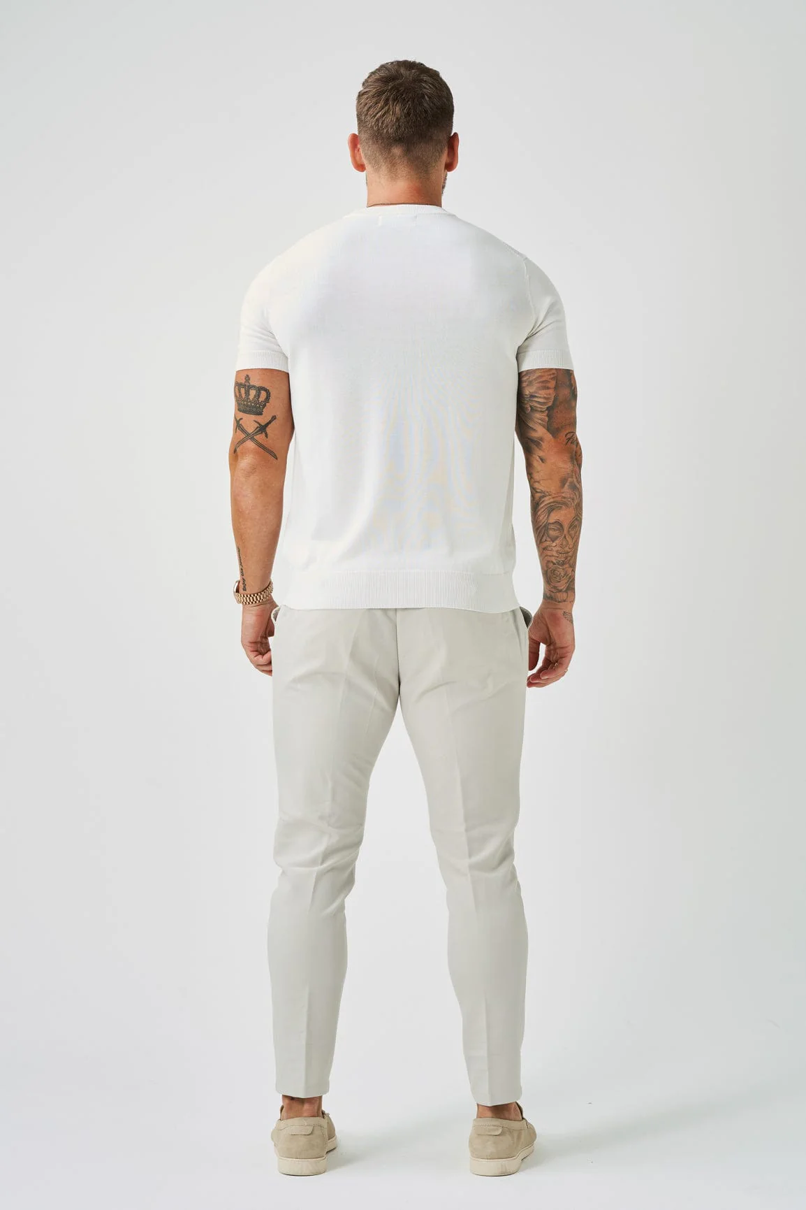 KNIT T-SHIRT - OFF WHITE - Image 5