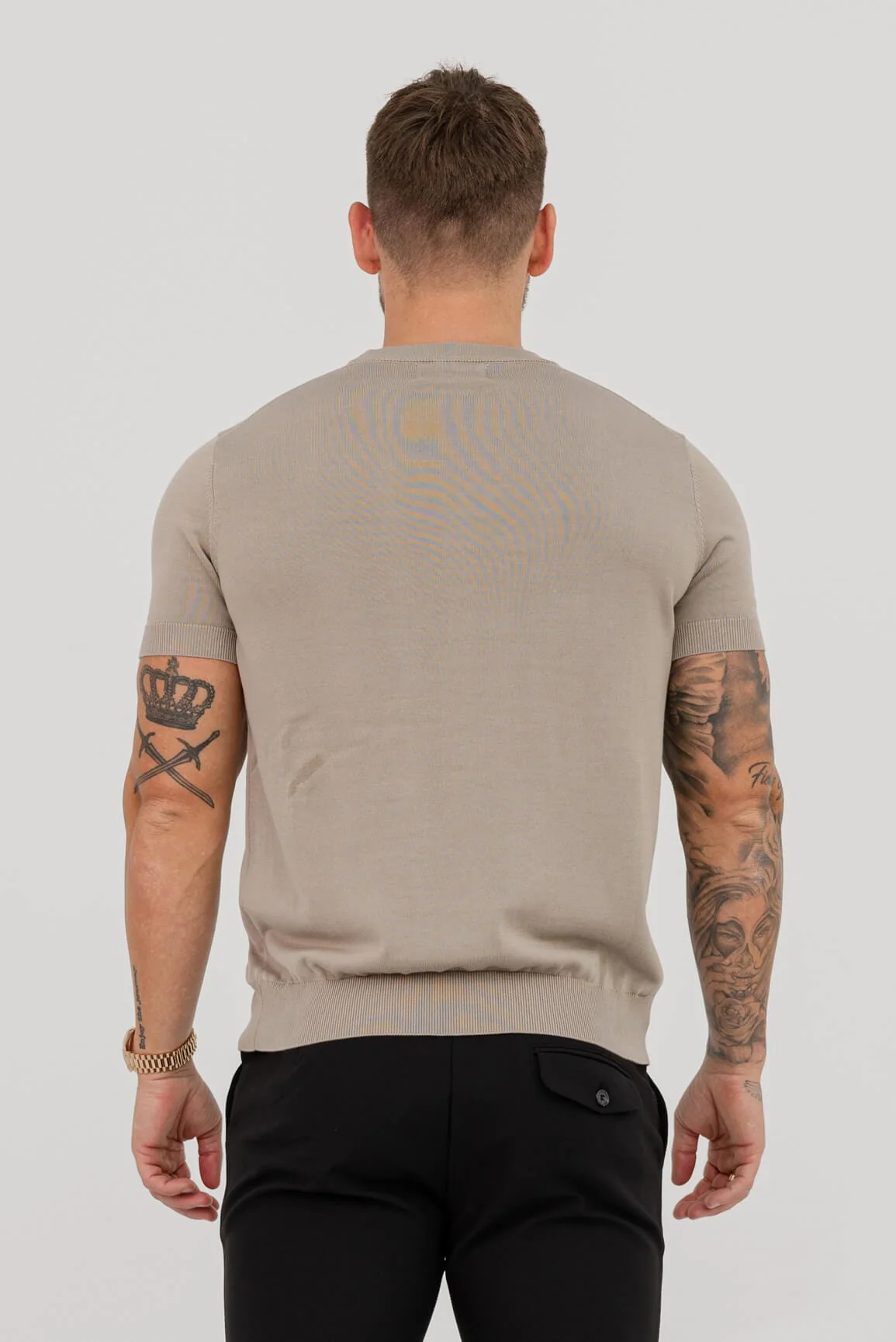 KNIT T-SHIRT - KHAKI - Image 3