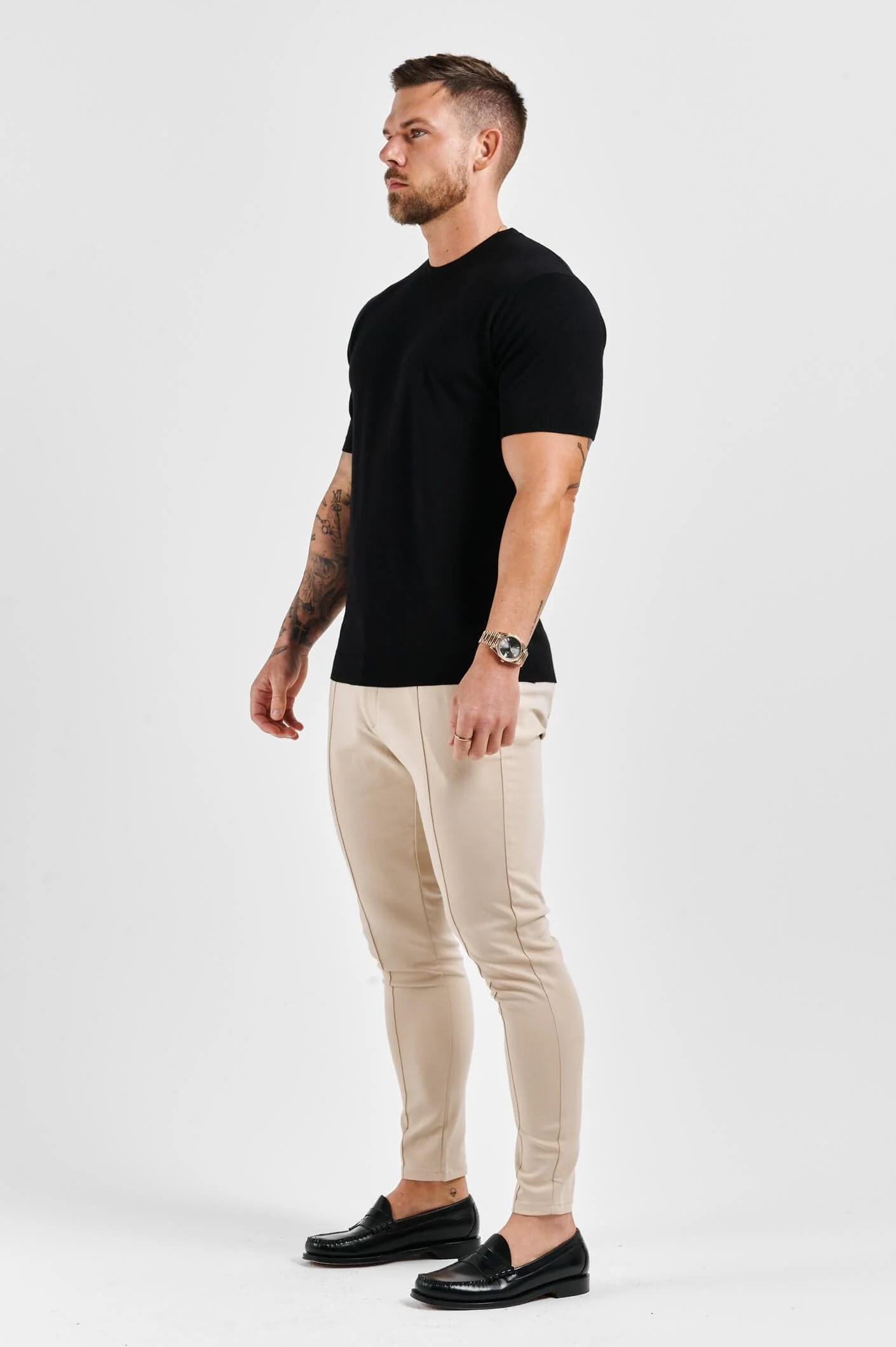 KNIT T-SHIRT - BLACK - Image 4