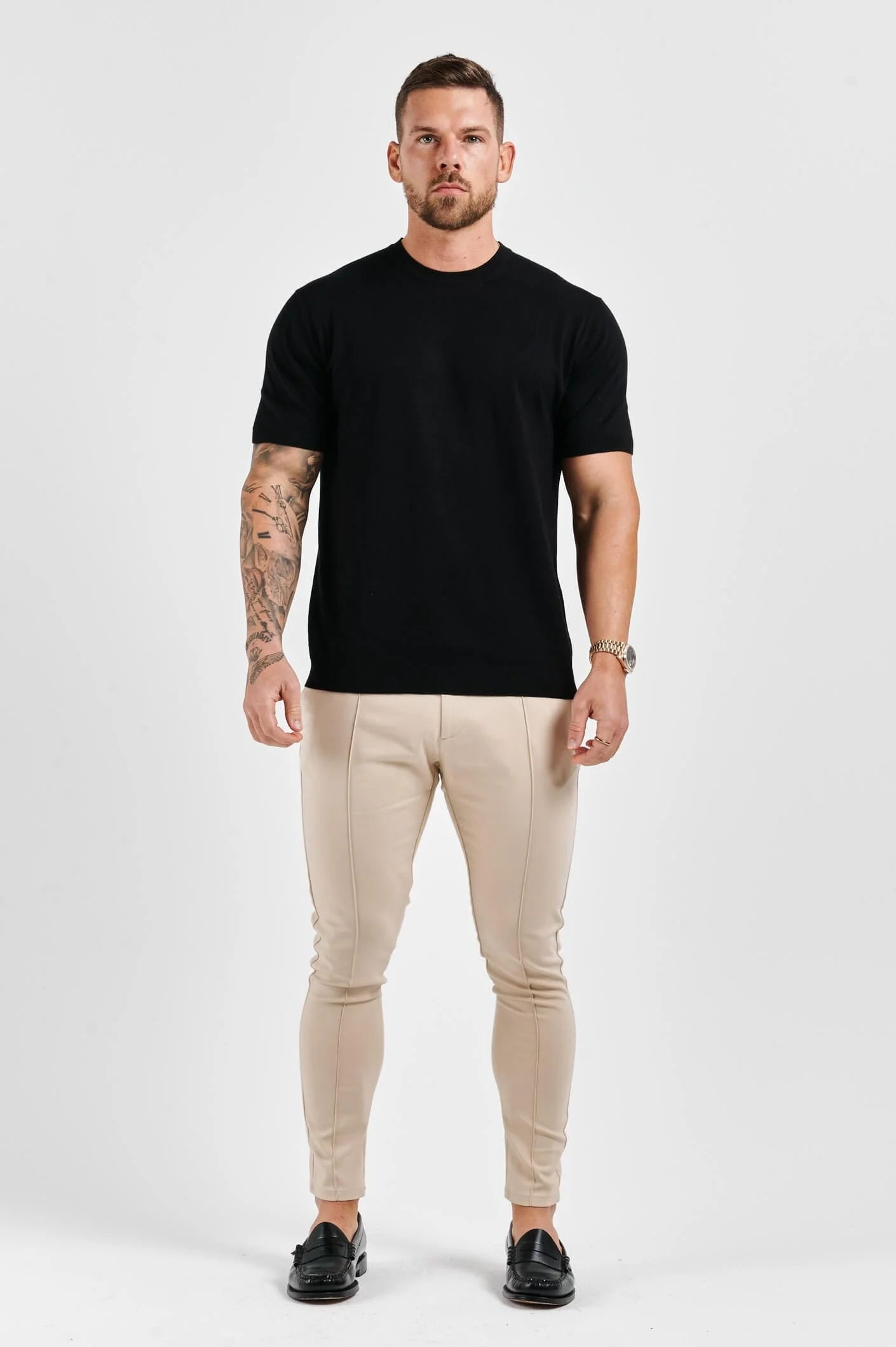 KNIT T-SHIRT - BLACK - Image 5