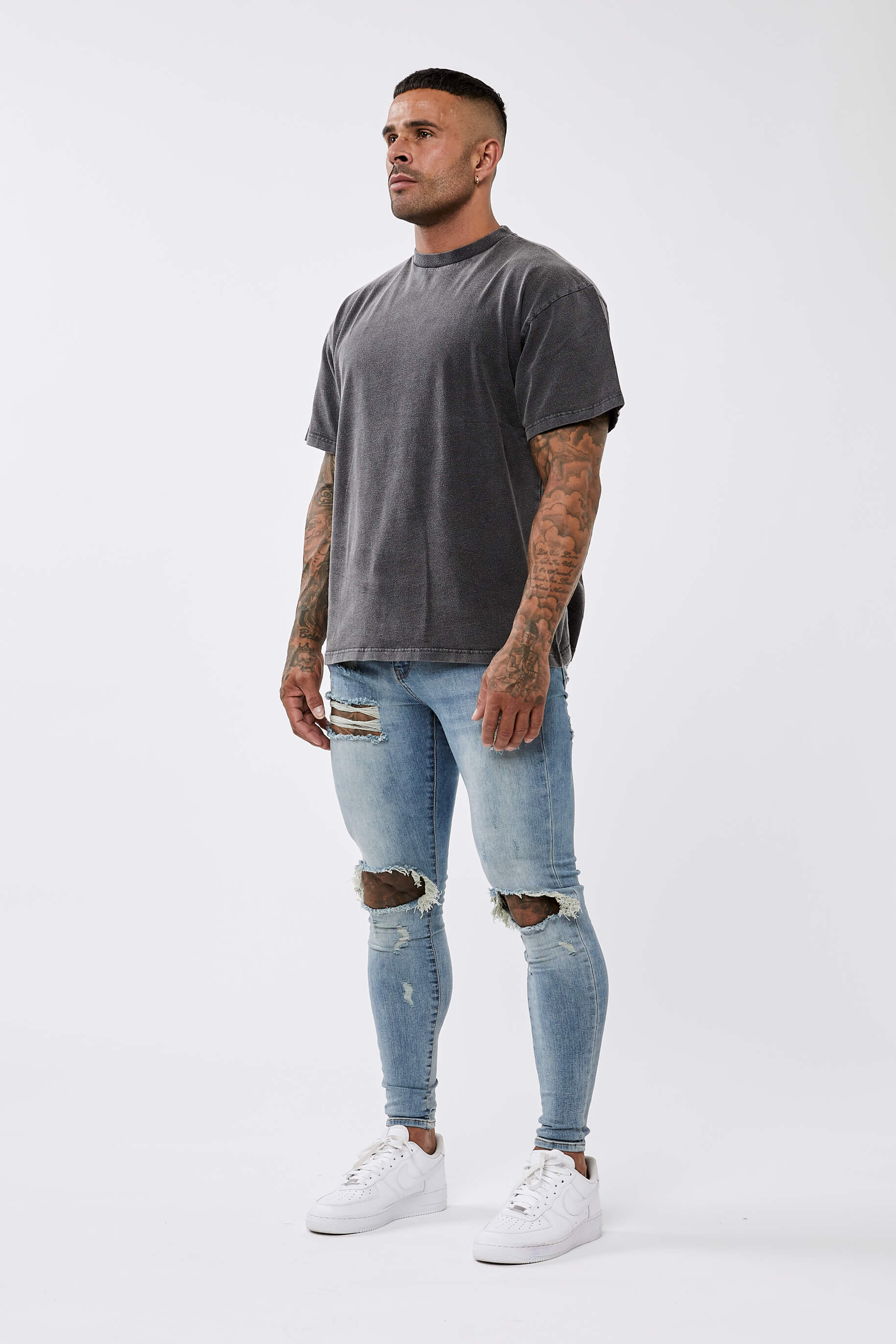 LEGEND* BASICS OVERSIZED T-SHIRT - WASHED GREY - Image 6