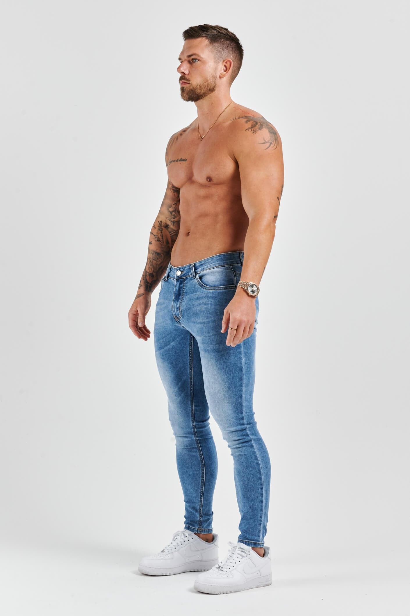 SKINNY FIT JEANS - LIGHT BLUE WASH - Image 4