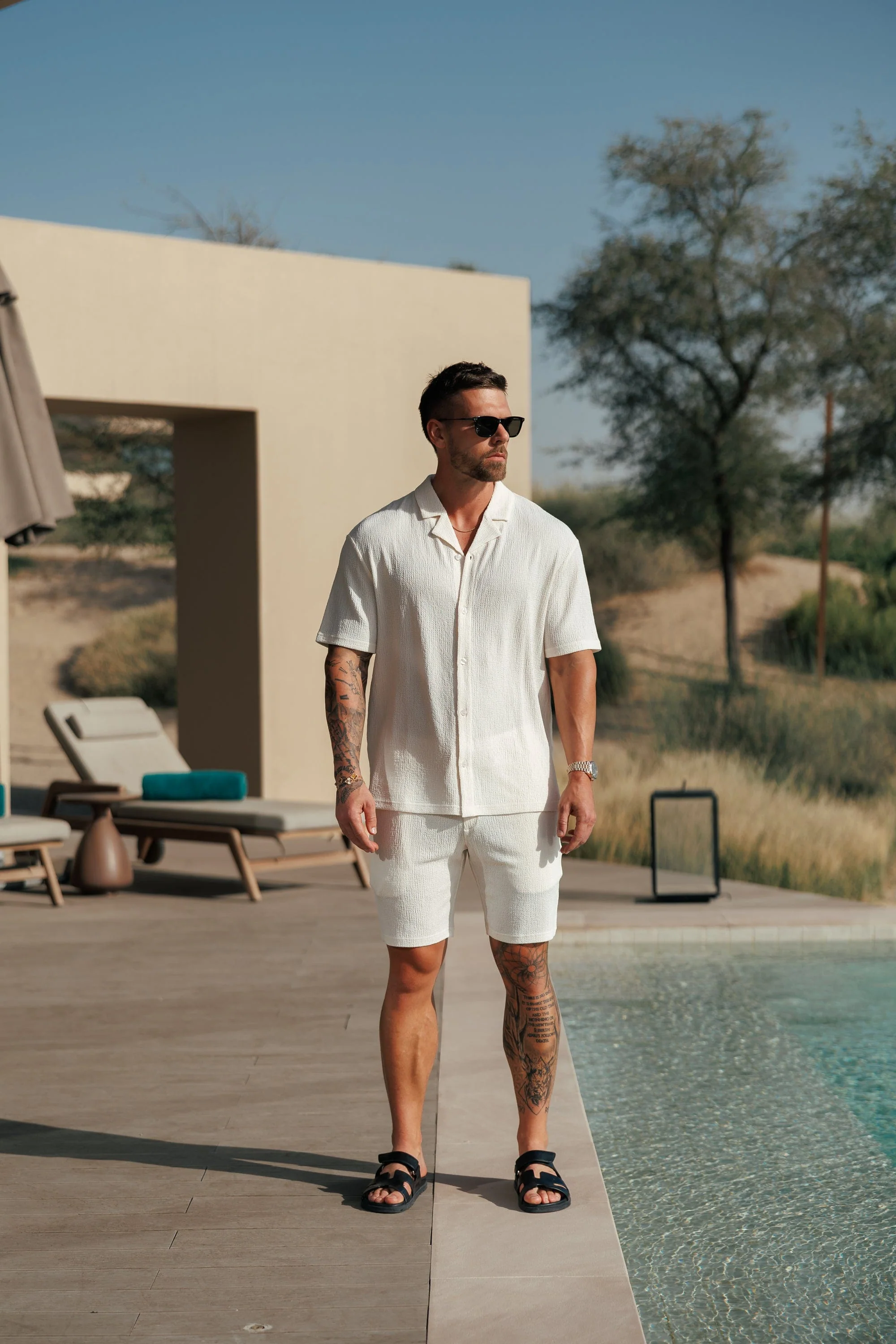 TEXTURED SHORTS - OFF WHITE - Image 3
