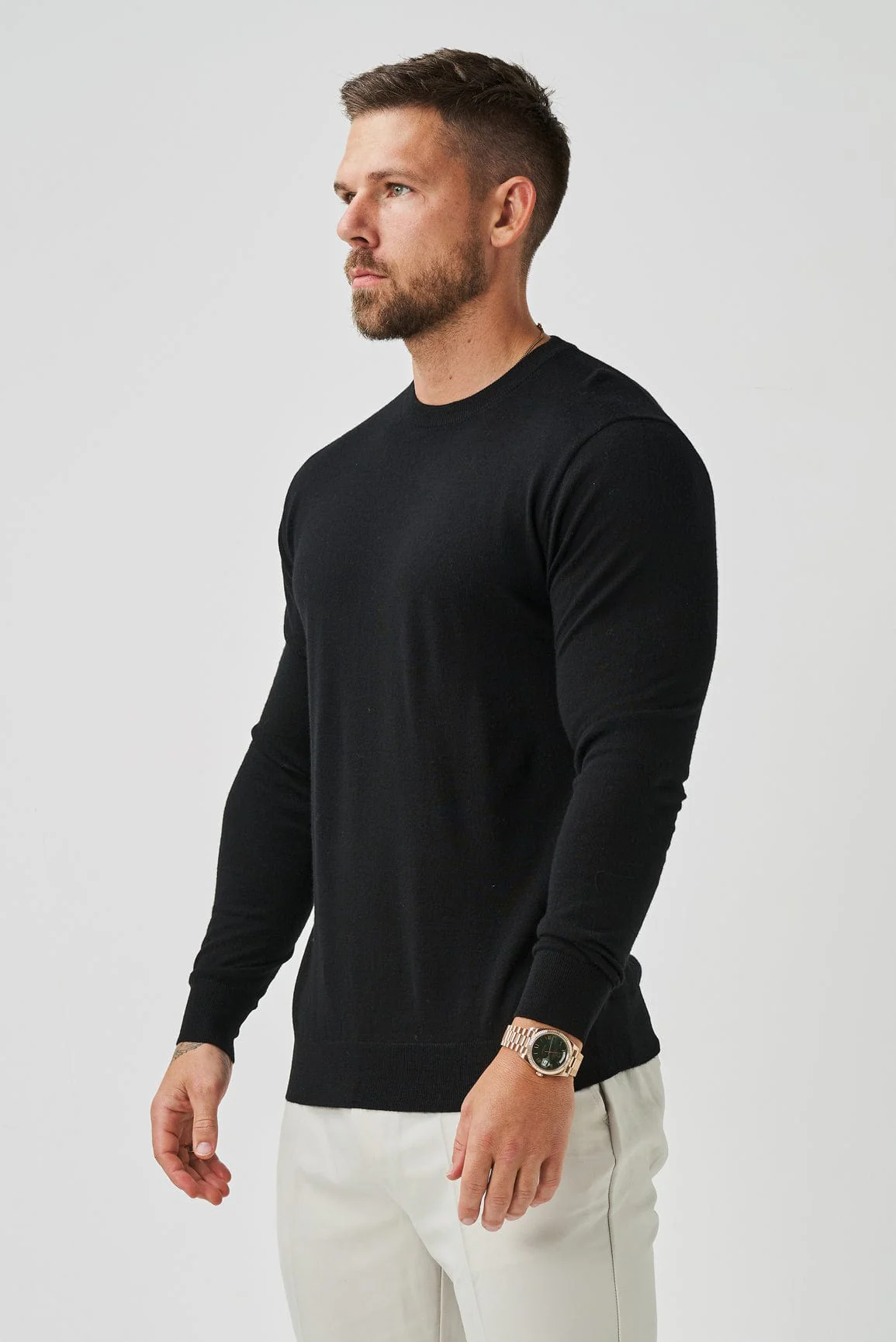 LONG SLEEVE KNIT - BLACK - Image 3