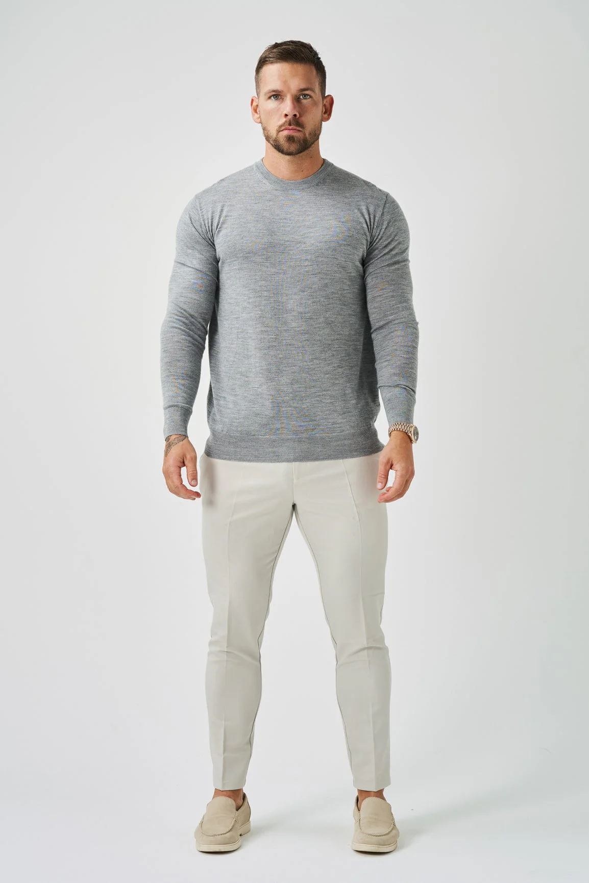 LONG SLEEVE KNIT - GREY MARL - Image 2