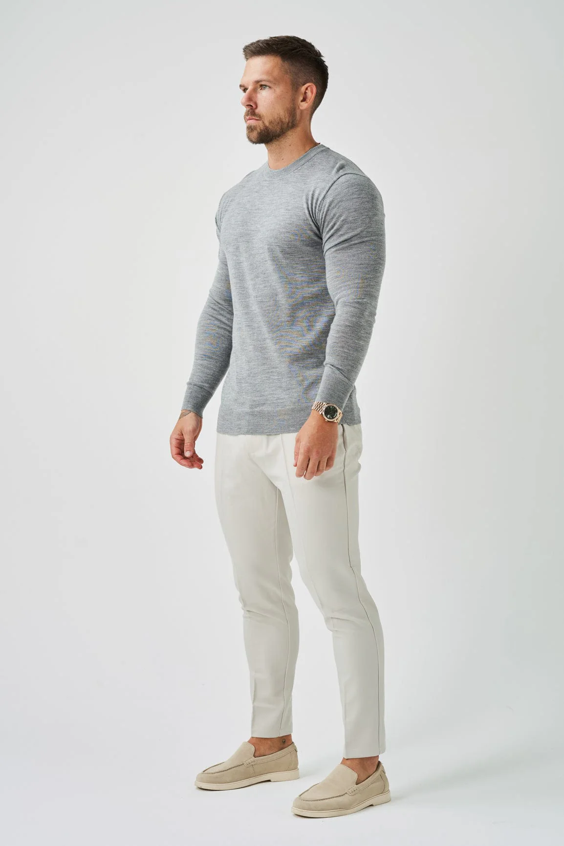 LONG SLEEVE KNIT - GREY MARL - Image 4