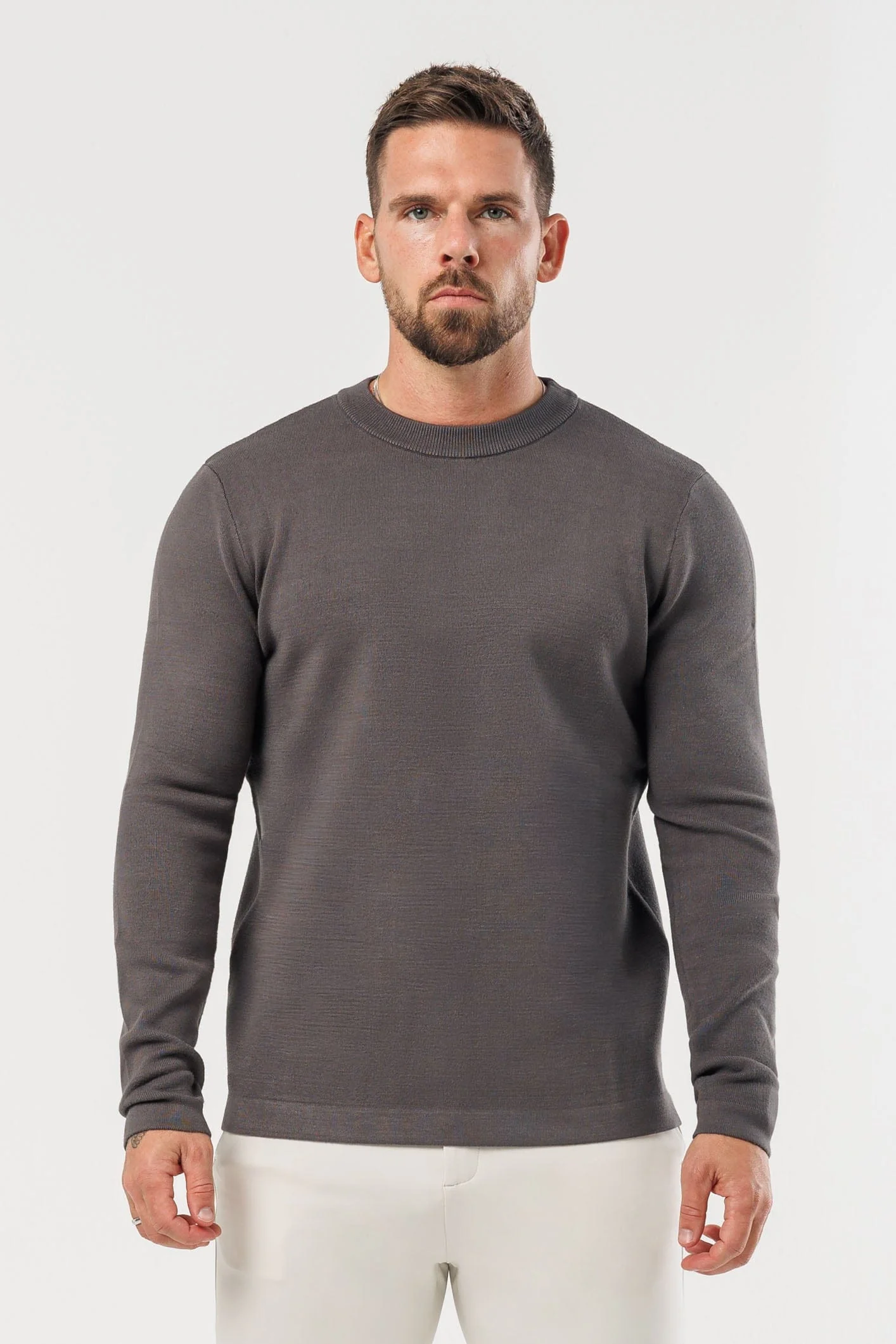 LUXE KNIT SWEATER - DARK GREY - Image 2