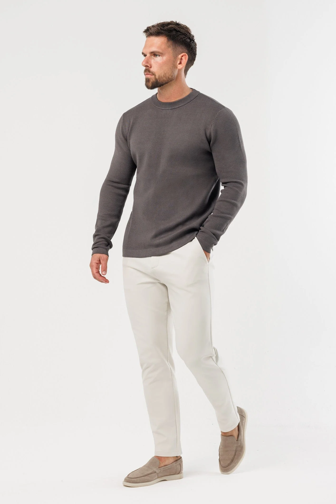 LUXE KNIT SWEATER - DARK GREY - Image 7