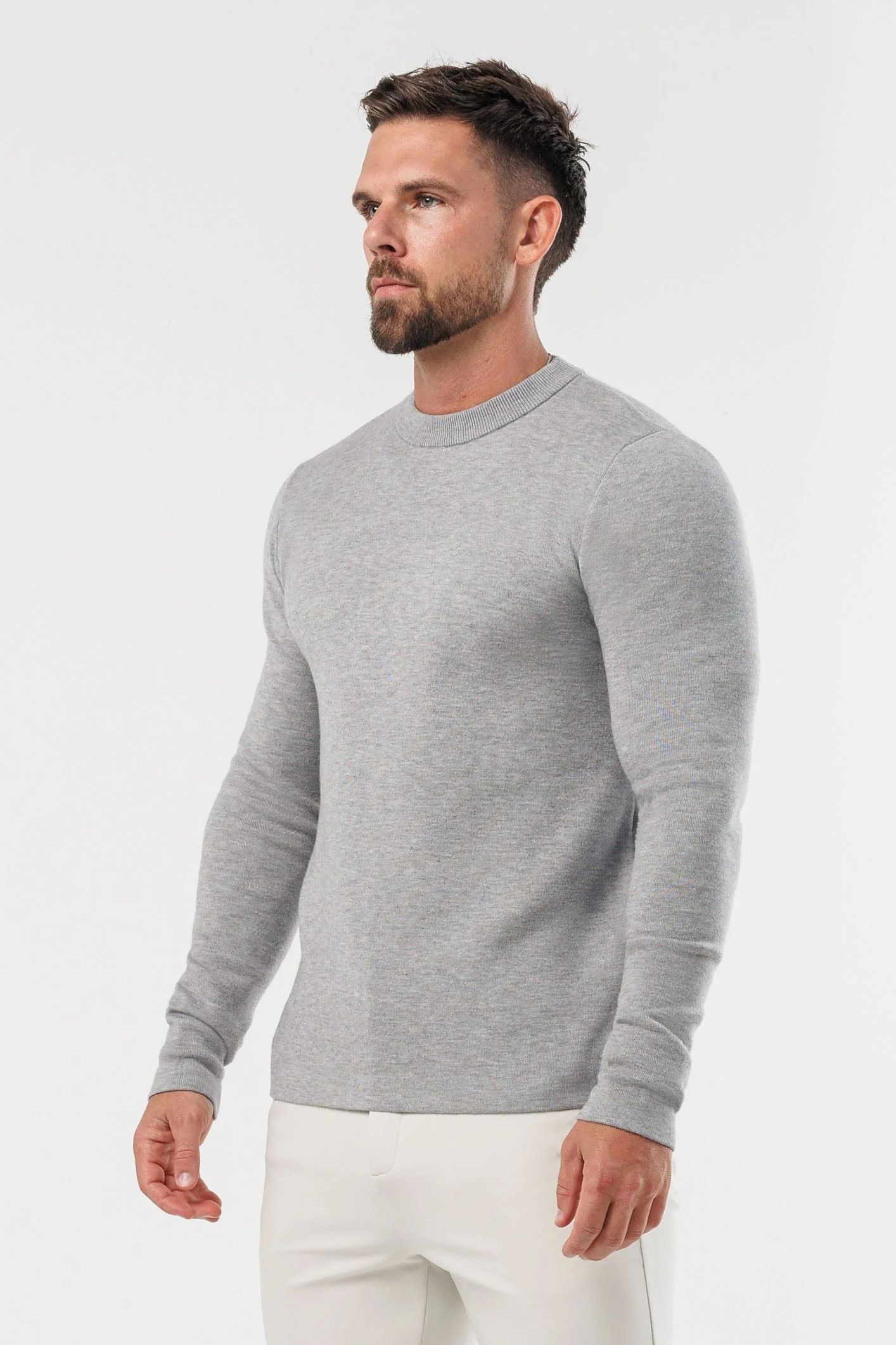 LUXE KNIT SWEATER - GREY - Image 4