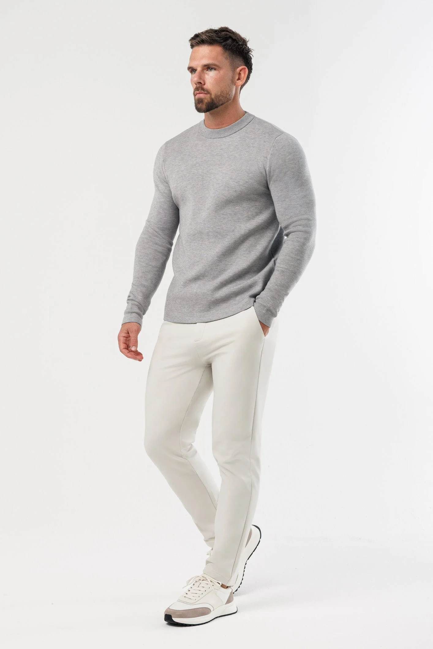 LUXE KNIT SWEATER - GREY - Image 7