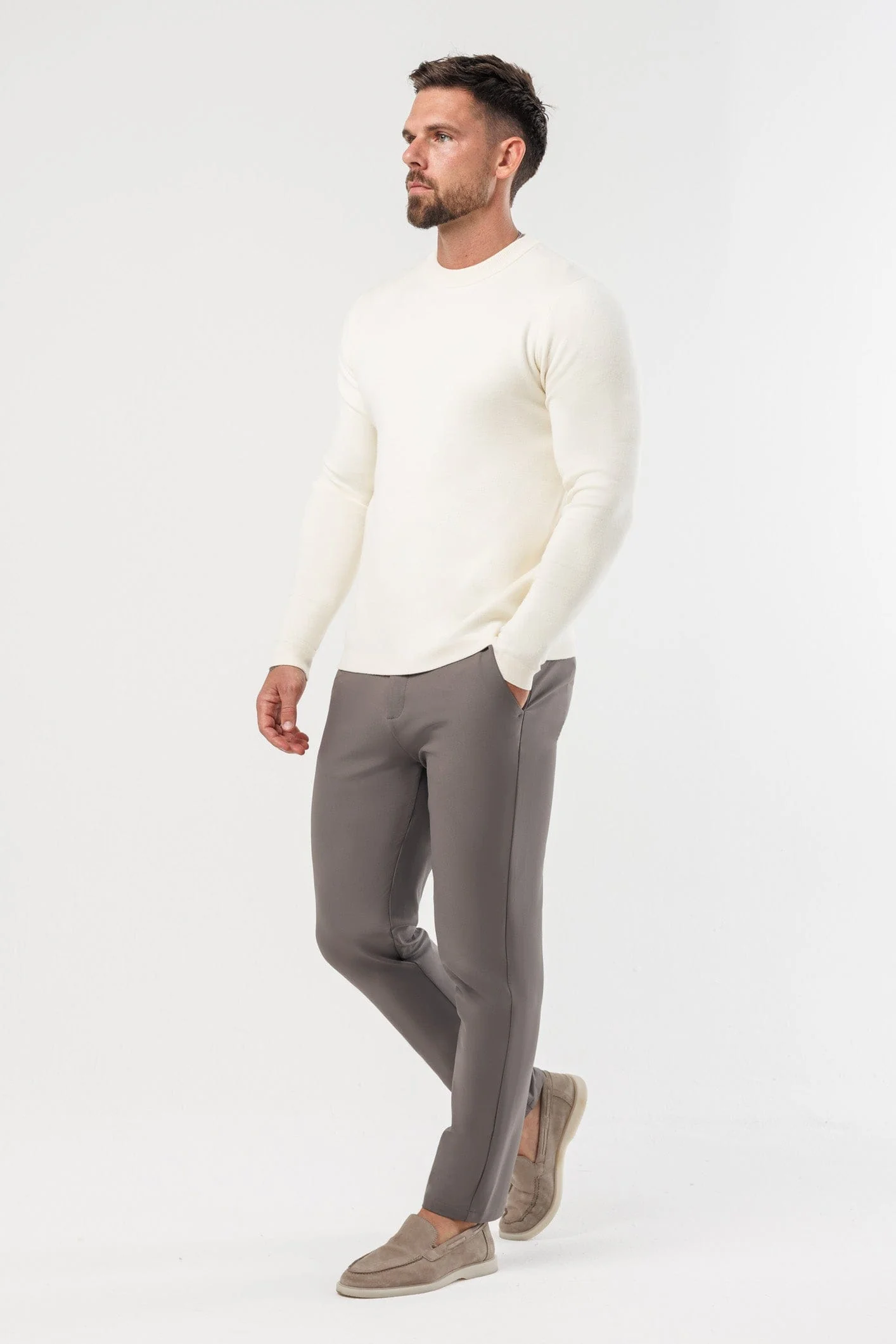 LUXE KNIT SWEATER - LIGHT CREAM - Image 3