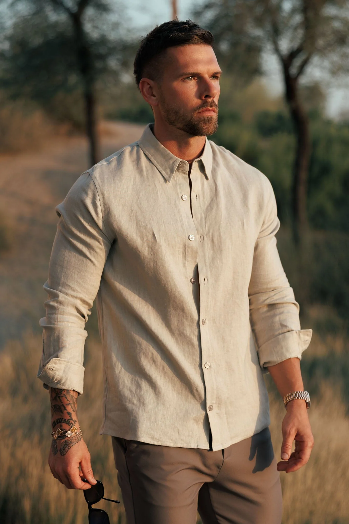 LUXE LINEN SHIRT - TAUPE - Image 4