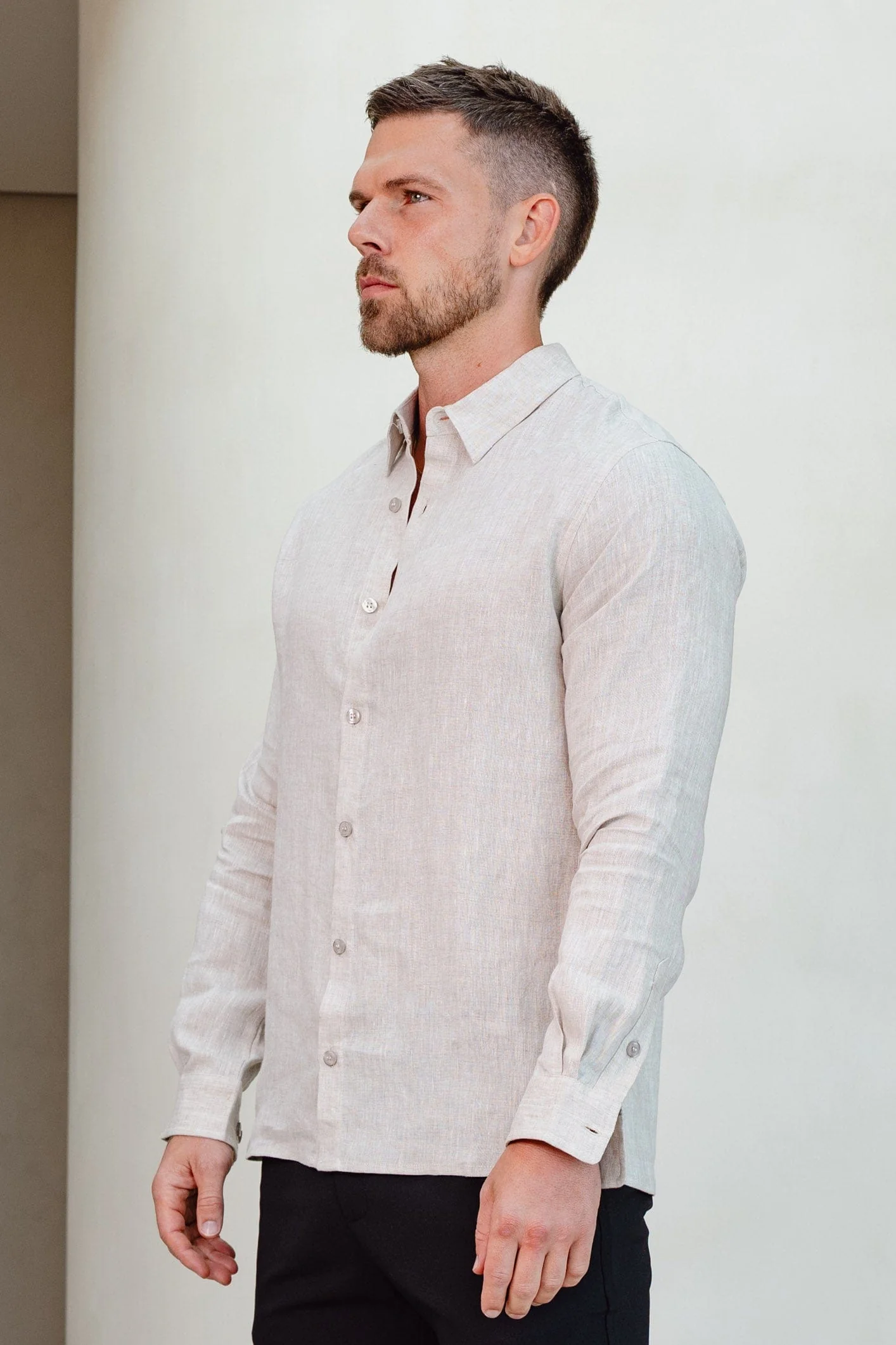 LUXE LINEN SHIRT - TAUPE - Image 6
