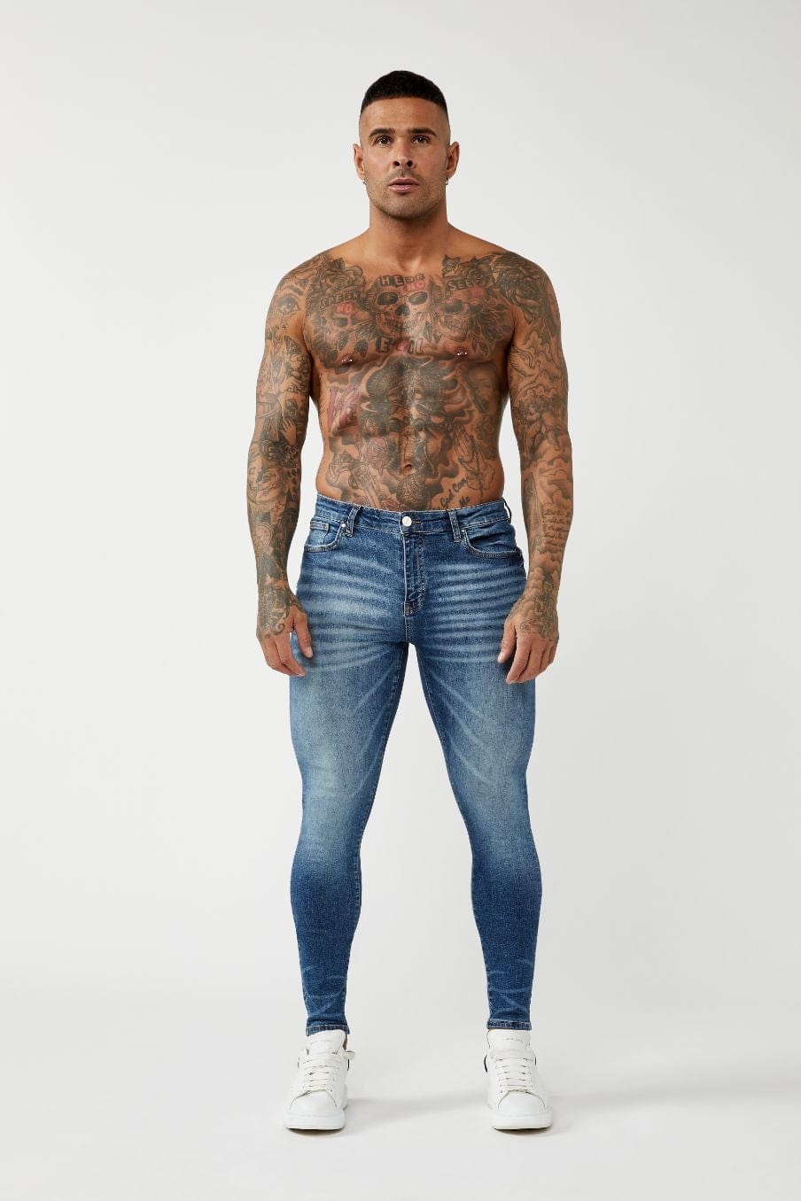 PREMIUM SKINNY FIT JEANS - DARK BLUE - Image 2