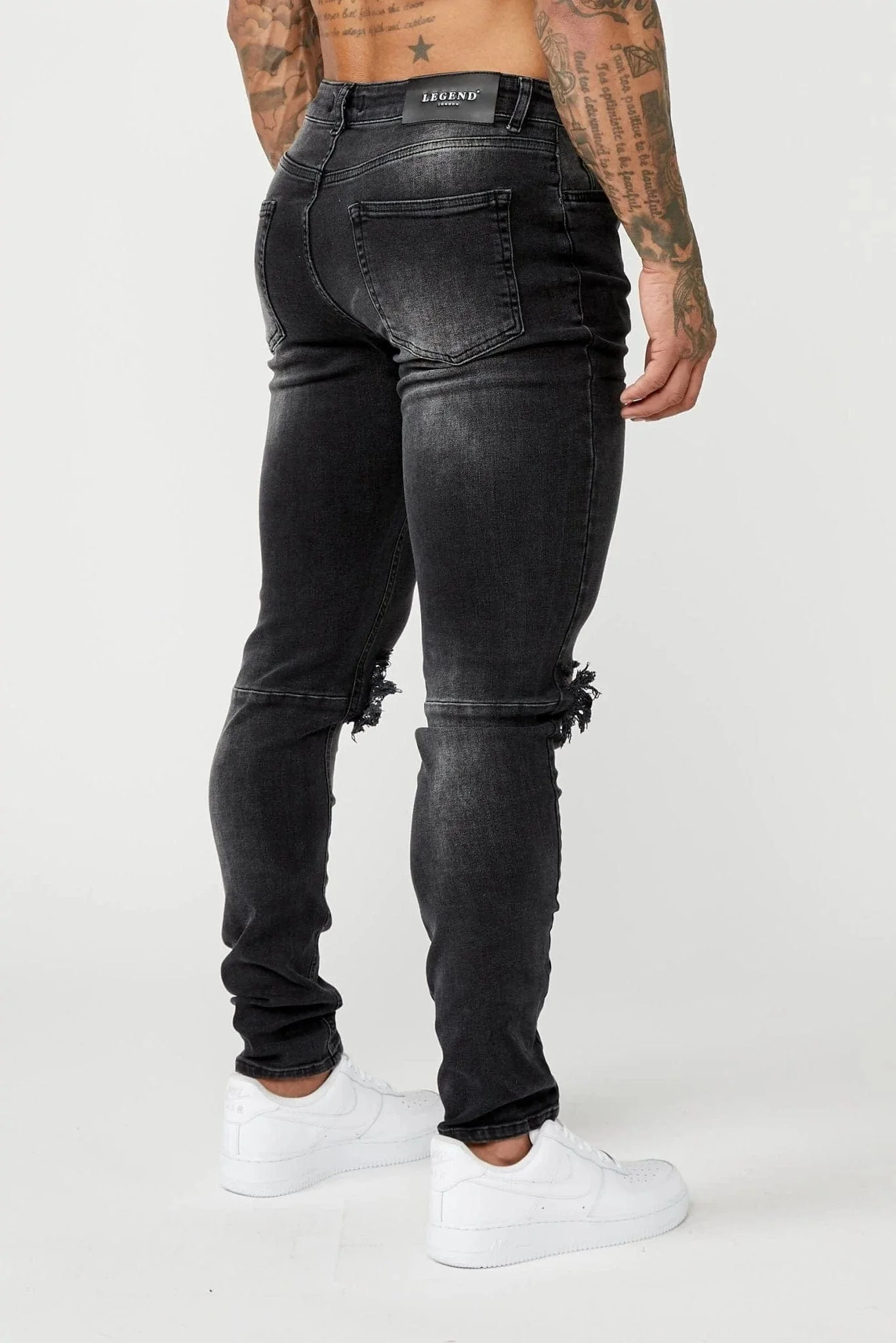 SLIM FIT JEANS 1.0 - GREY WASH DESTROYED KNEE - Image 7