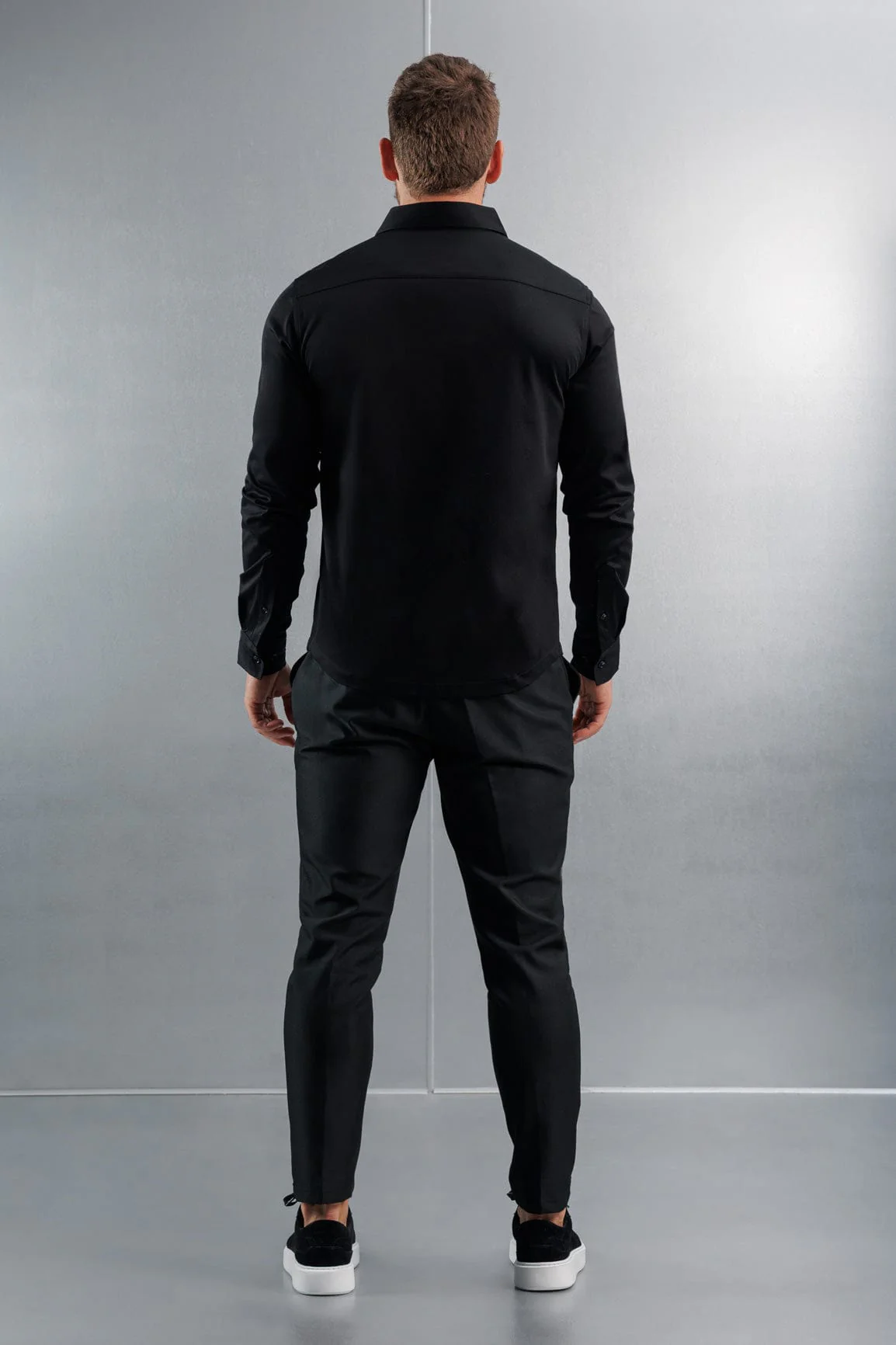 LUXE MERCERISED DRESS SHIRT - BLACK - Image 5
