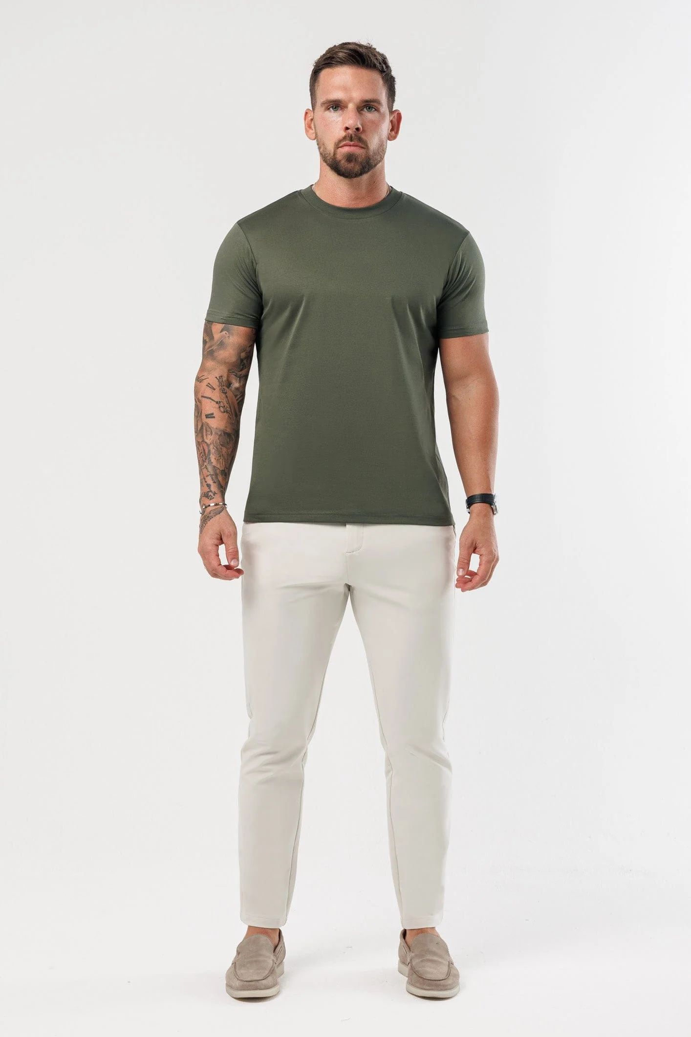 LUXE MERCERISED T-SHIRT - ARMY GREEN - Image 2