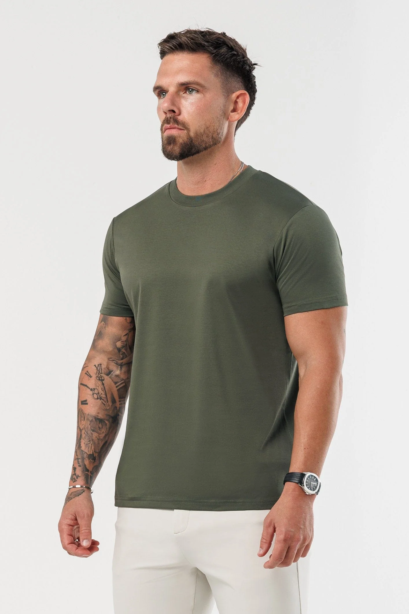 LUXE MERCERISED T-SHIRT - ARMY GREEN - Image 5