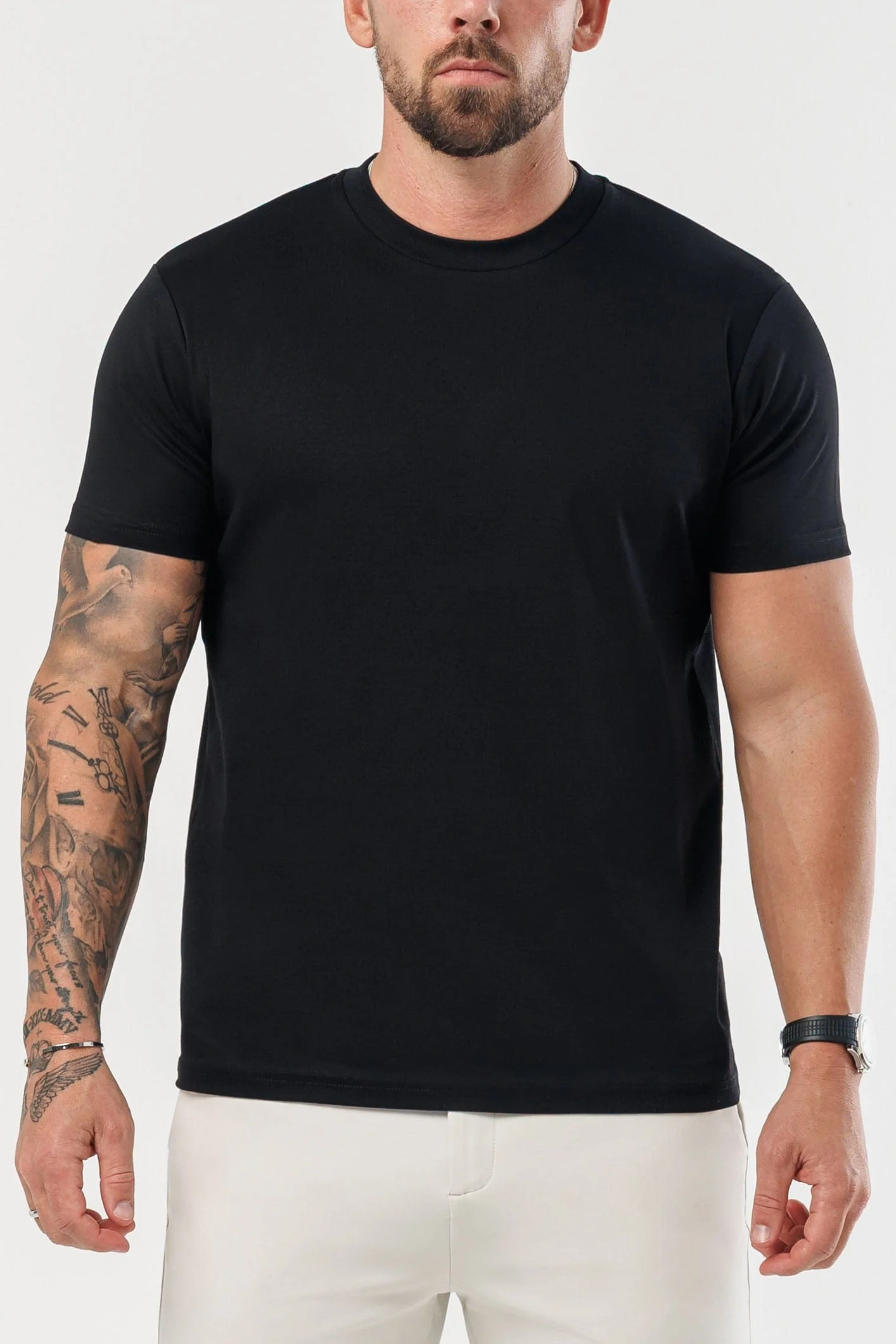 LUXE MERCERISED T-SHIRT - BLACK