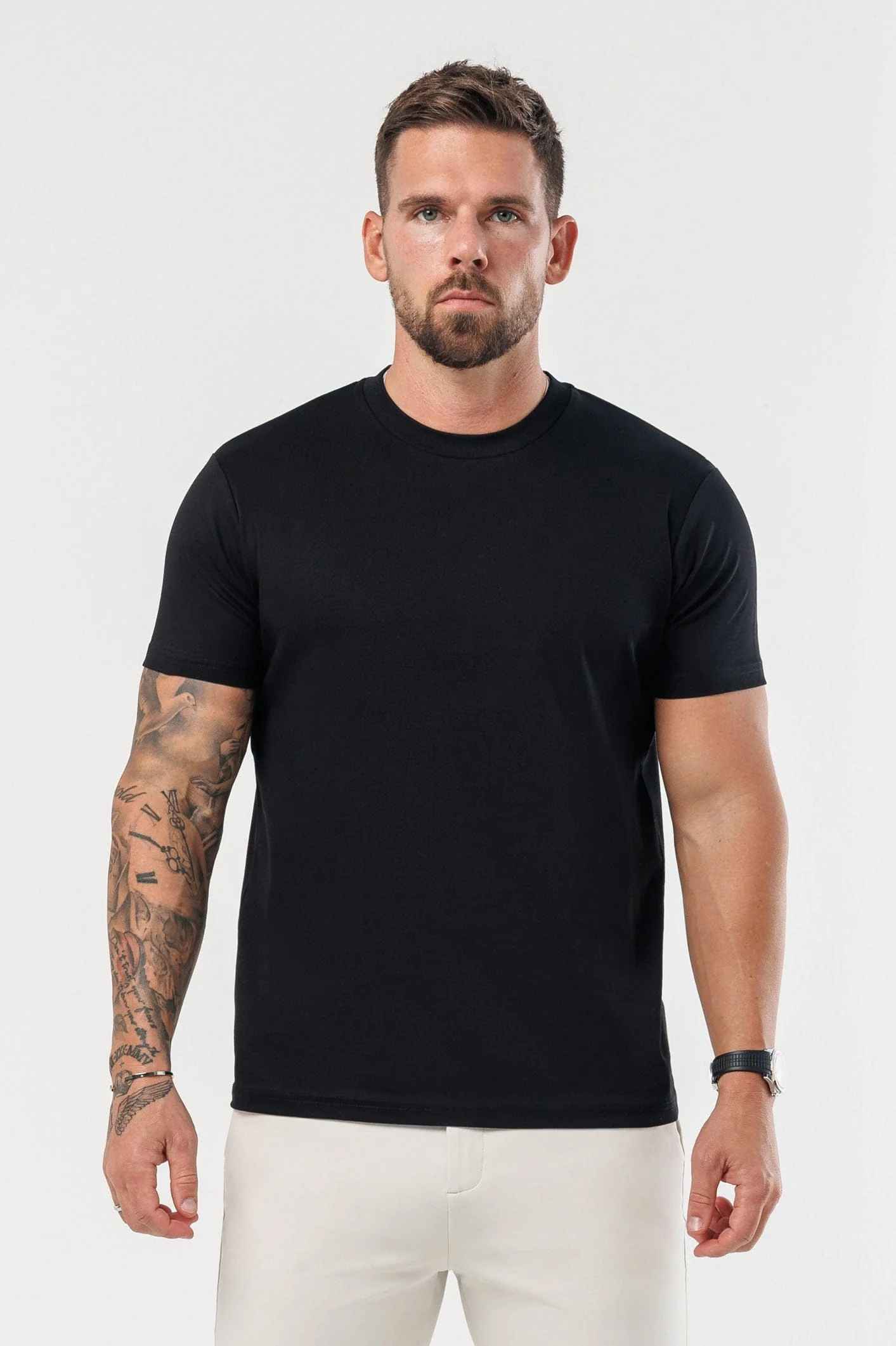 LUXE MERCERISED T-SHIRT - BLACK - Image 2